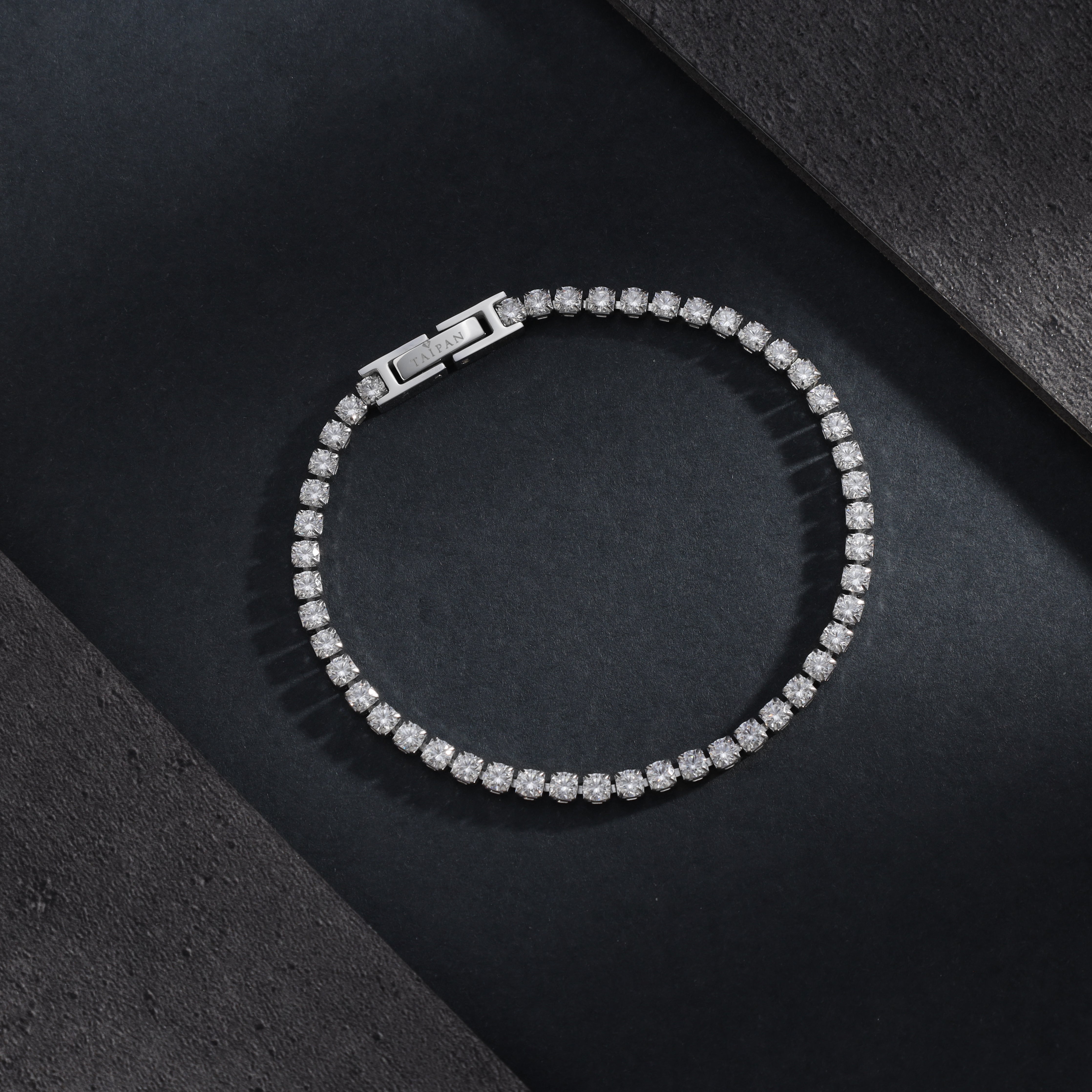 Tennis Chain Armband 3mm breit aus Edelstahl VVS - Taipan Schmuck