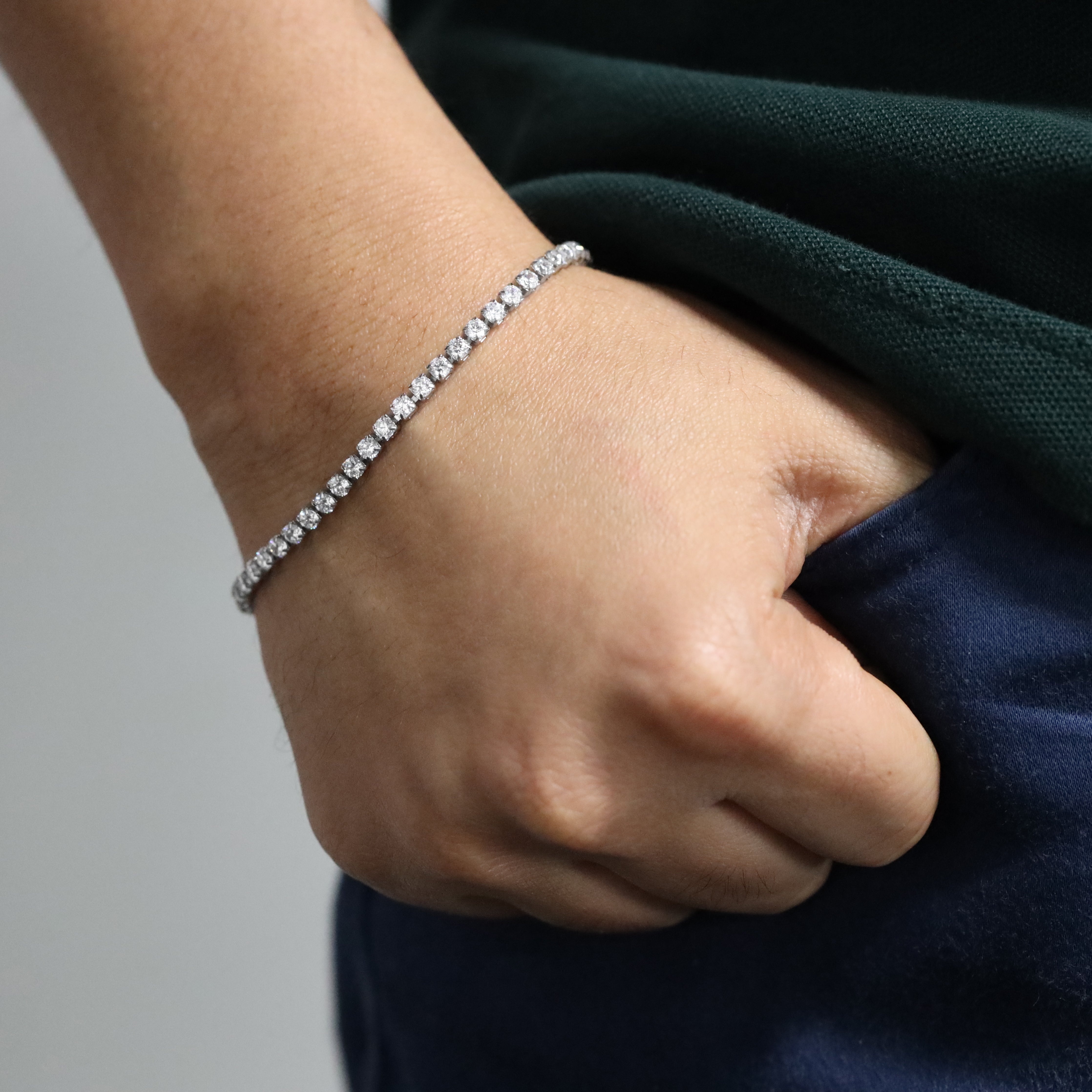 Tennis Chain Armband 3mm breit aus Edelstahl VVS - Taipan Schmuck