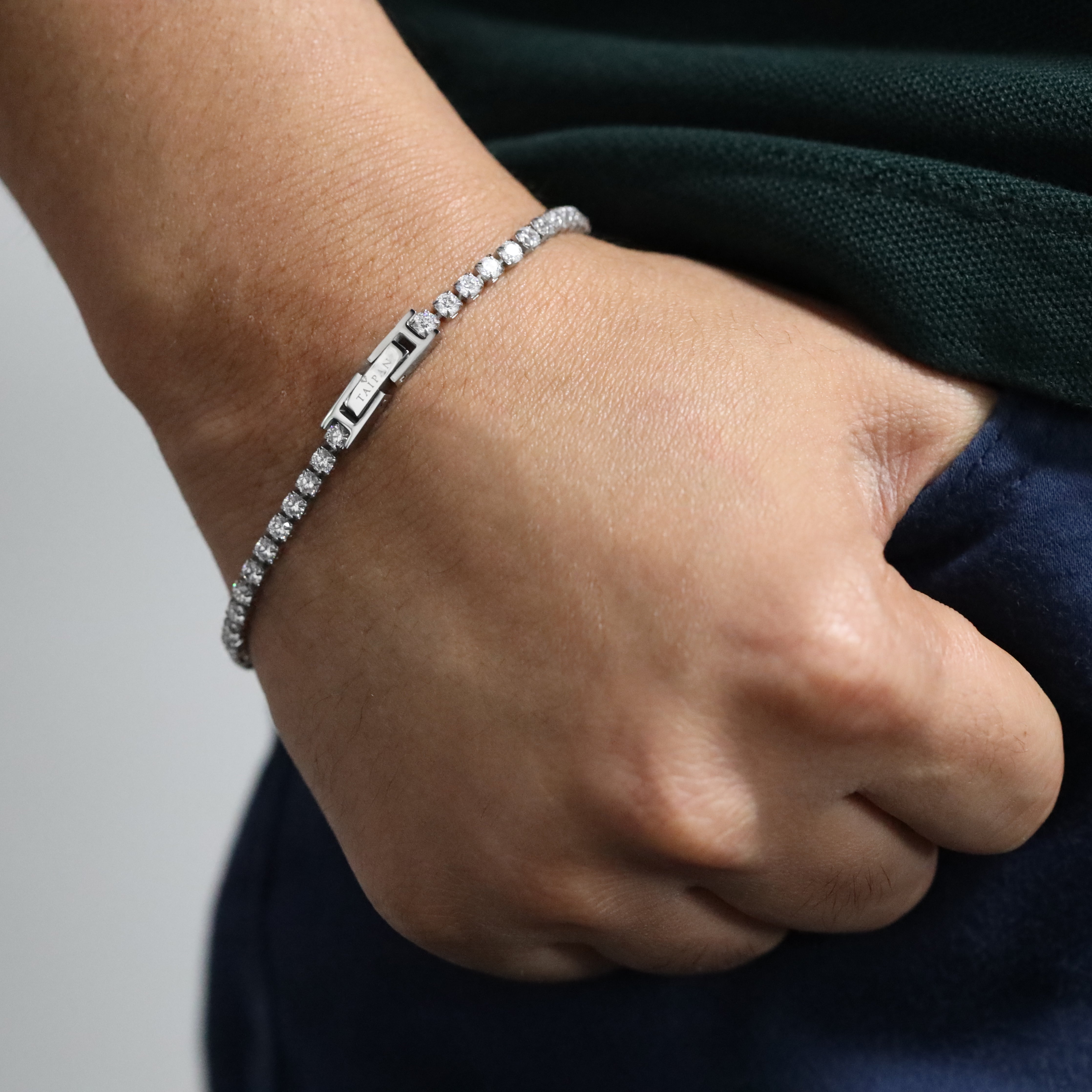 Tennis Chain Armband 3mm breit aus Edelstahl VVS - Taipan Schmuck