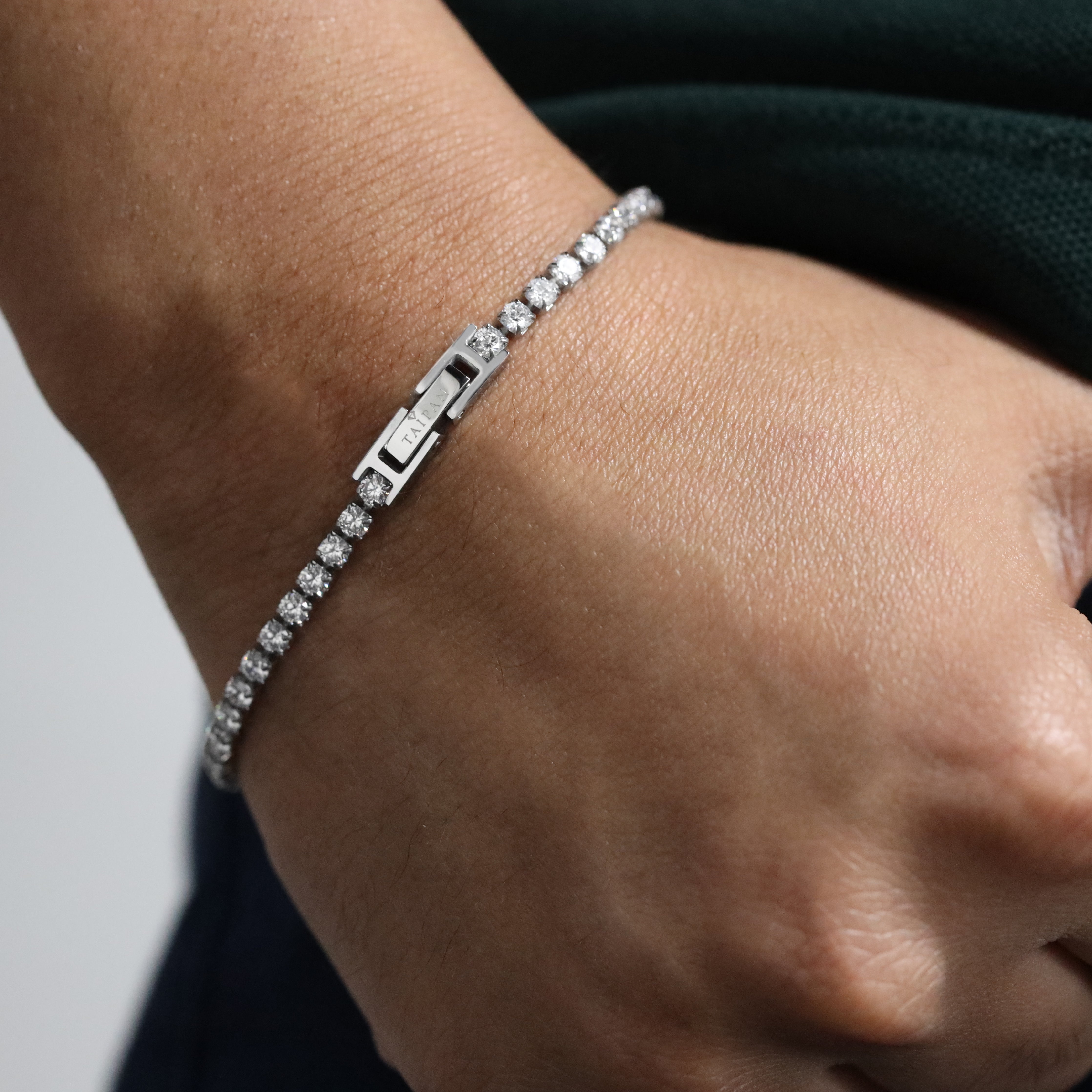 Tennis Chain Armband 3mm breit aus Edelstahl VVS - Taipan Schmuck
