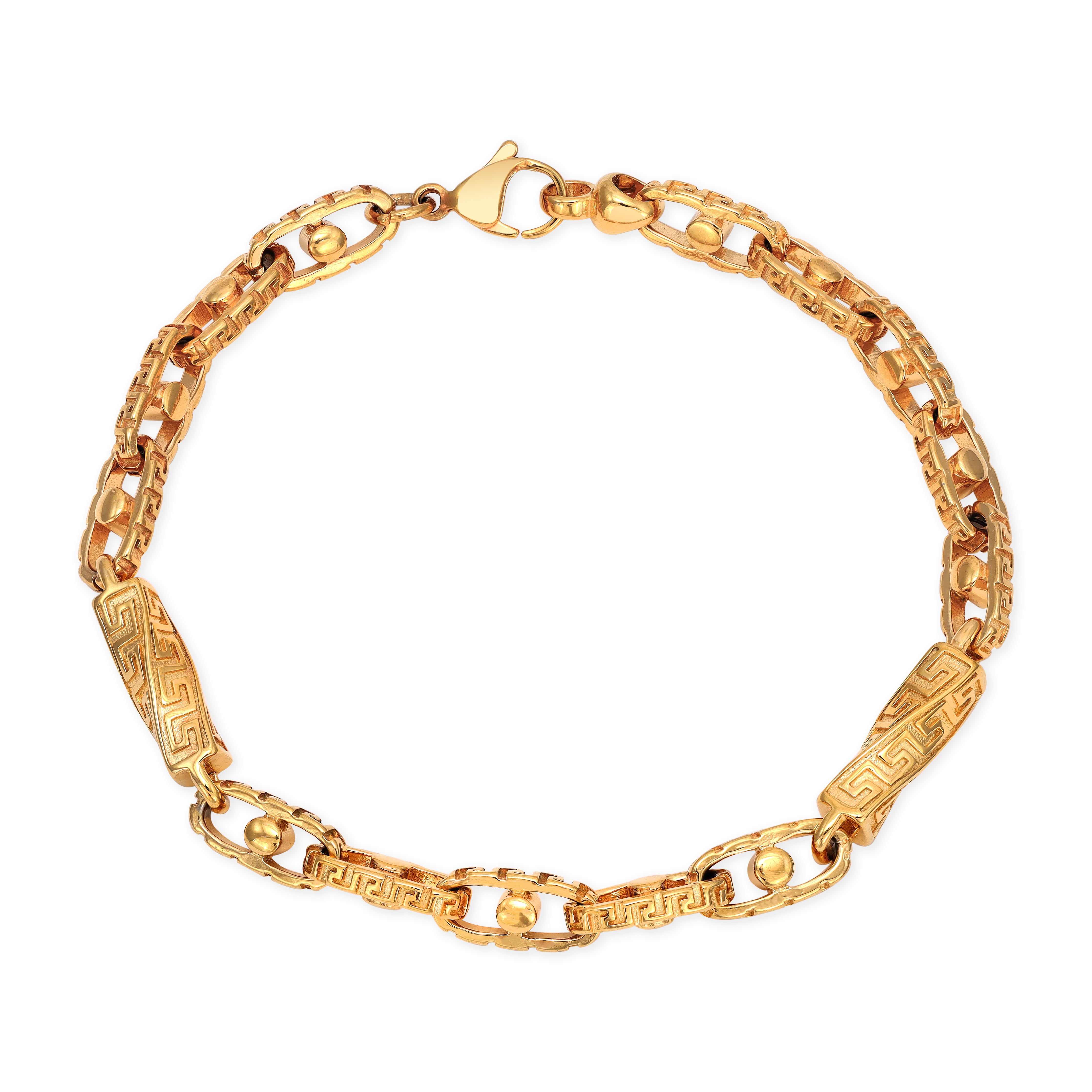 Santorini bracelet 6mm wide 19/21cm long made of stainless steel 18K gold plated