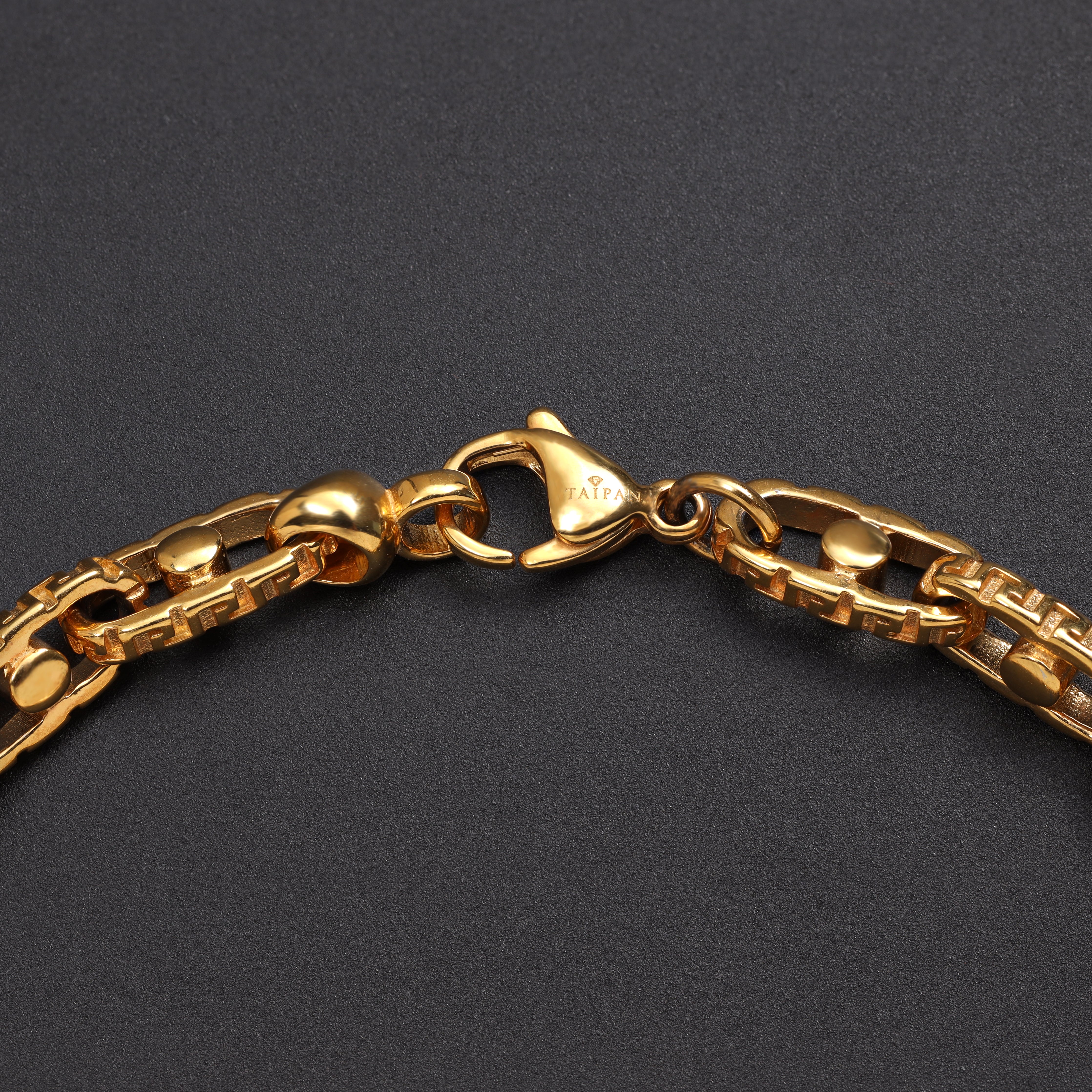 Santorini bracelet 6mm wide 19/21cm long made of stainless steel 18K gold plated