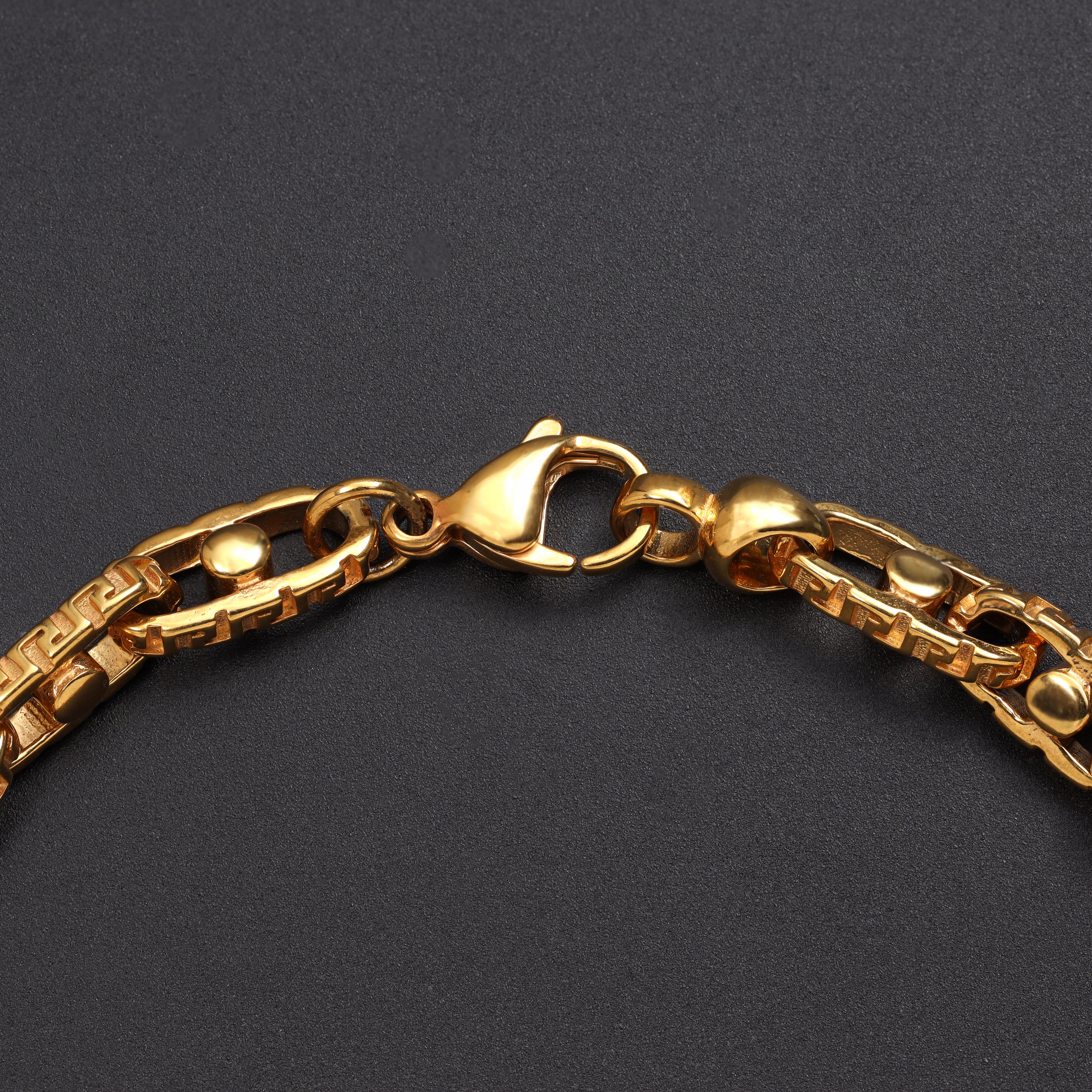 Santorini bracelet 6mm wide 19/21cm long made of stainless steel 18K gold plated