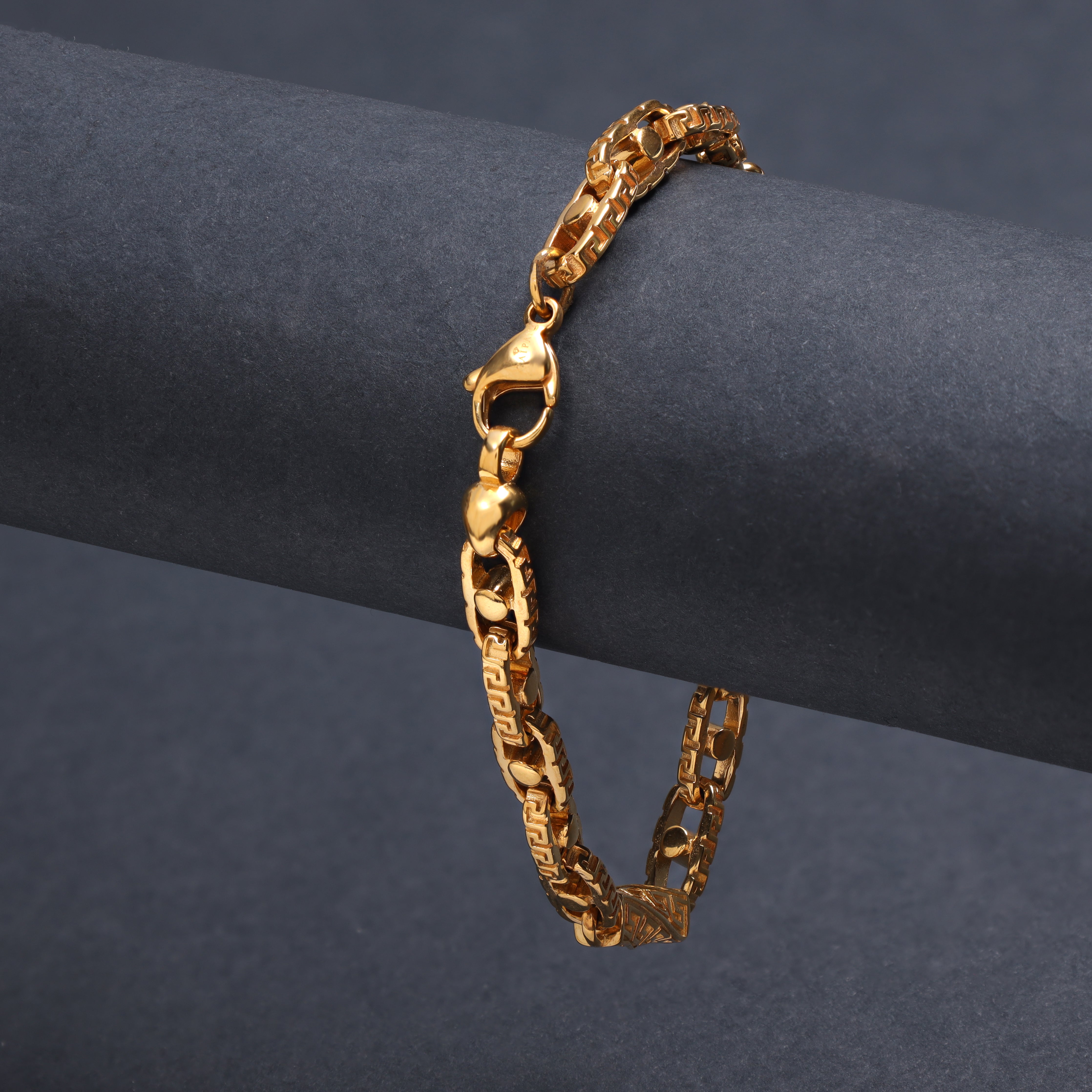Santorini bracelet 6mm wide 19/21cm long made of stainless steel 18K gold plated