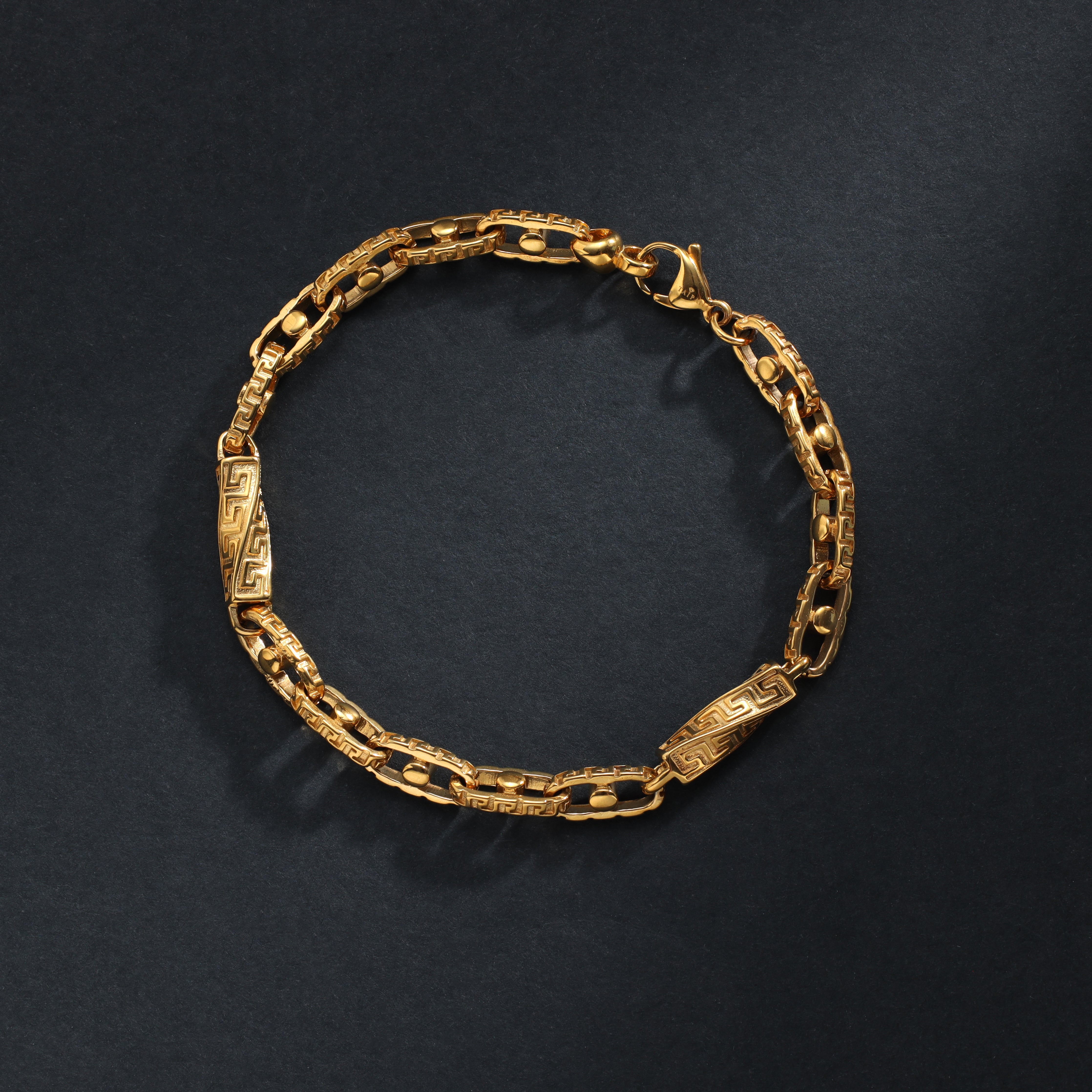 Santorini bracelet 6mm wide 19/21cm long made of stainless steel 18K gold plated