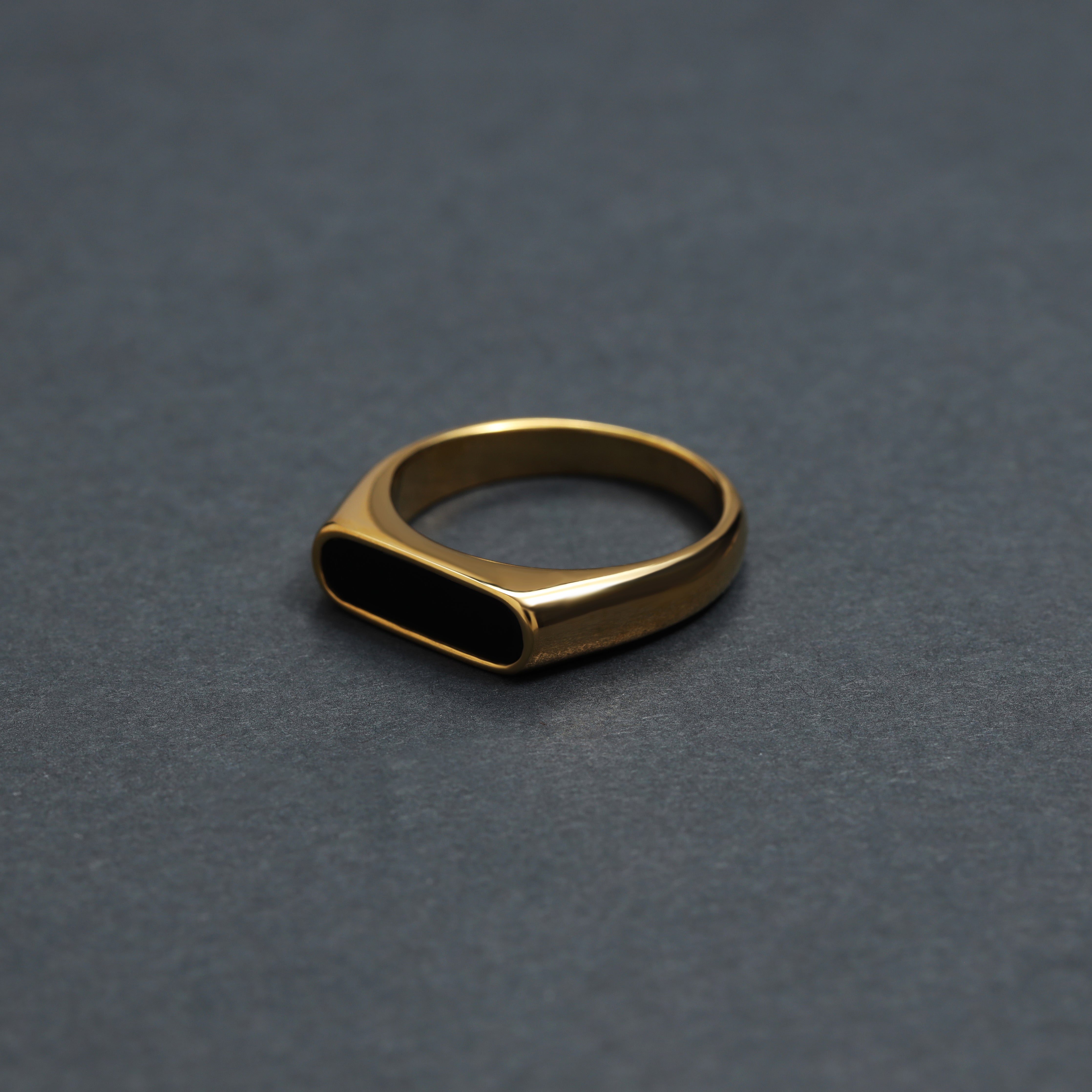 Eleganter Ring Siegelring Größe 5-13 unisex aus Edelstahl 18K vergoldet - Taipan Schmuck