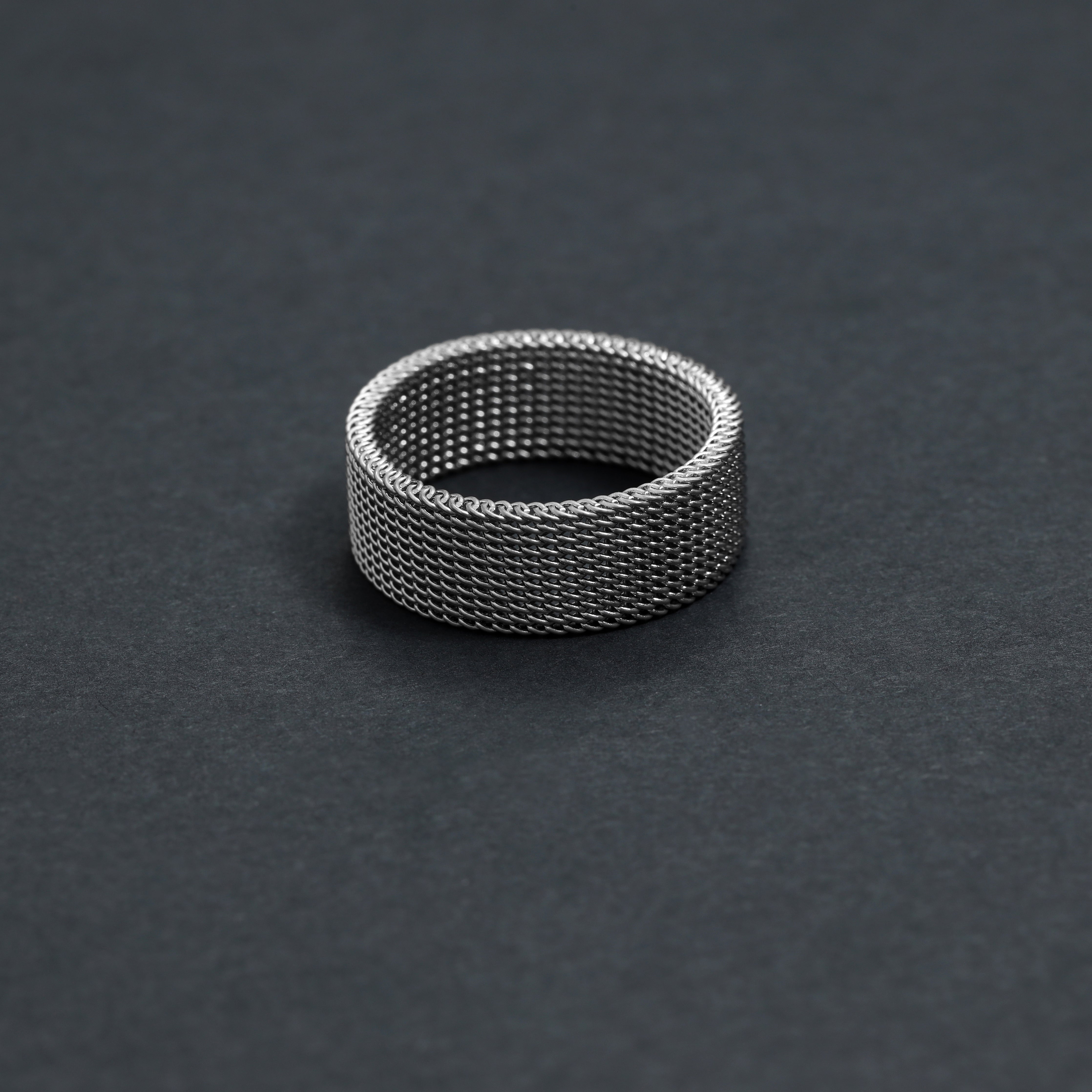 Flexibler Mesh Design Partnerringe Eheringe Freundschaftsringe Ring unisex Größe 6-12 aus Edelstahl - Taipan Schmuck
