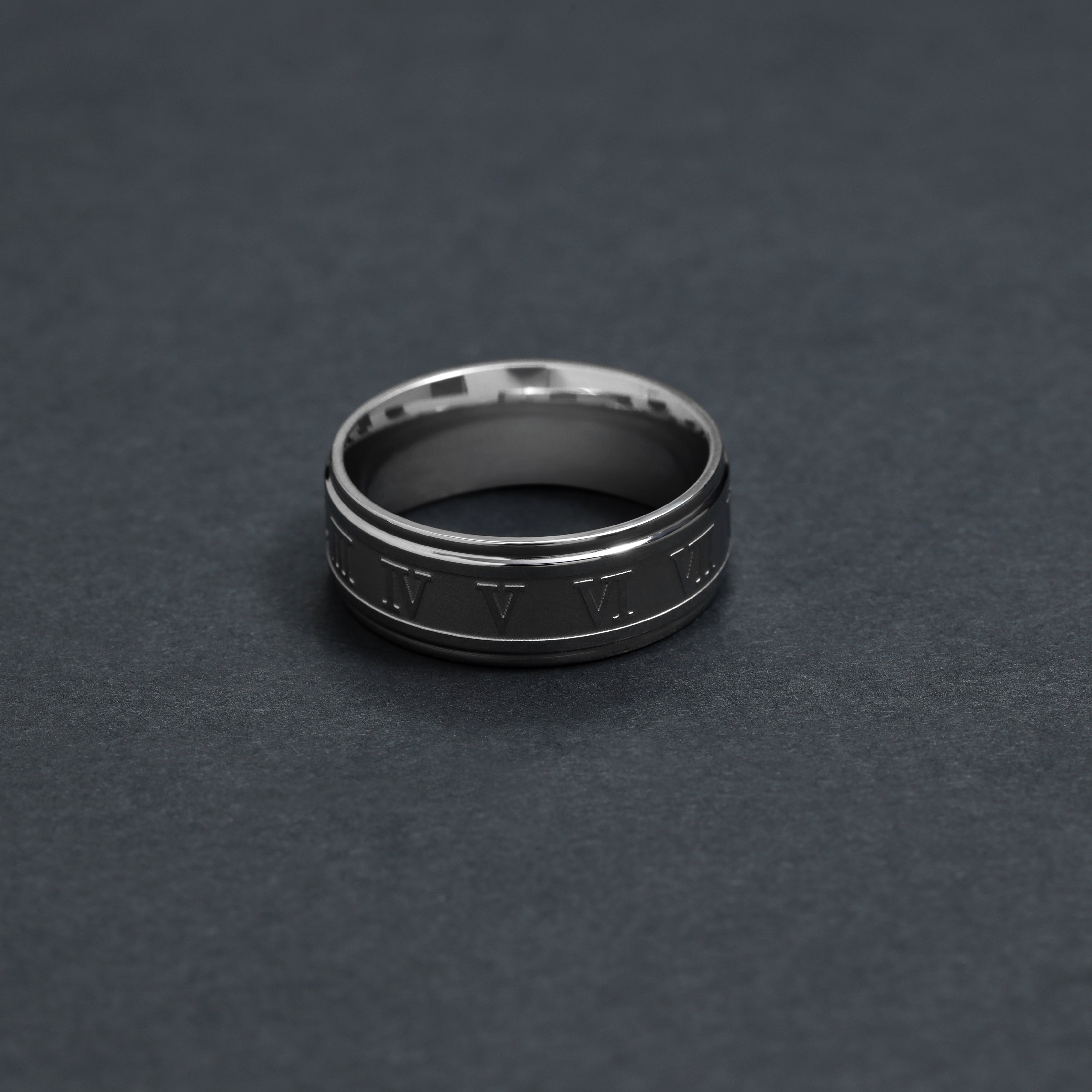 Römische Zahlen Partnerringe Eheringe Freundschaftsringe Ring unisex Größe 6-13 aus Edelstahl - Taipan Schmuck