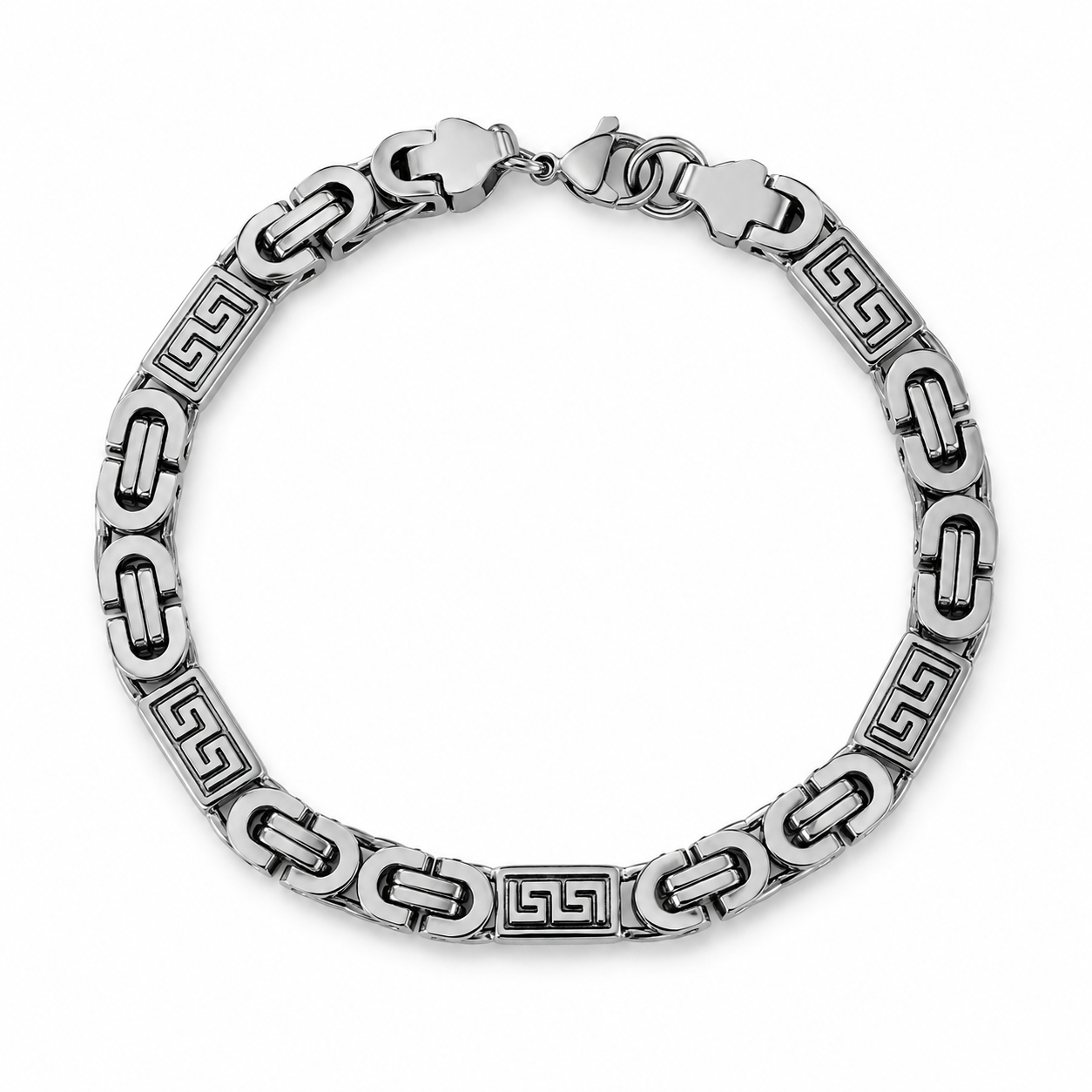 6mm Etruscan flat king chain with blocks 60cm made of stainless steel