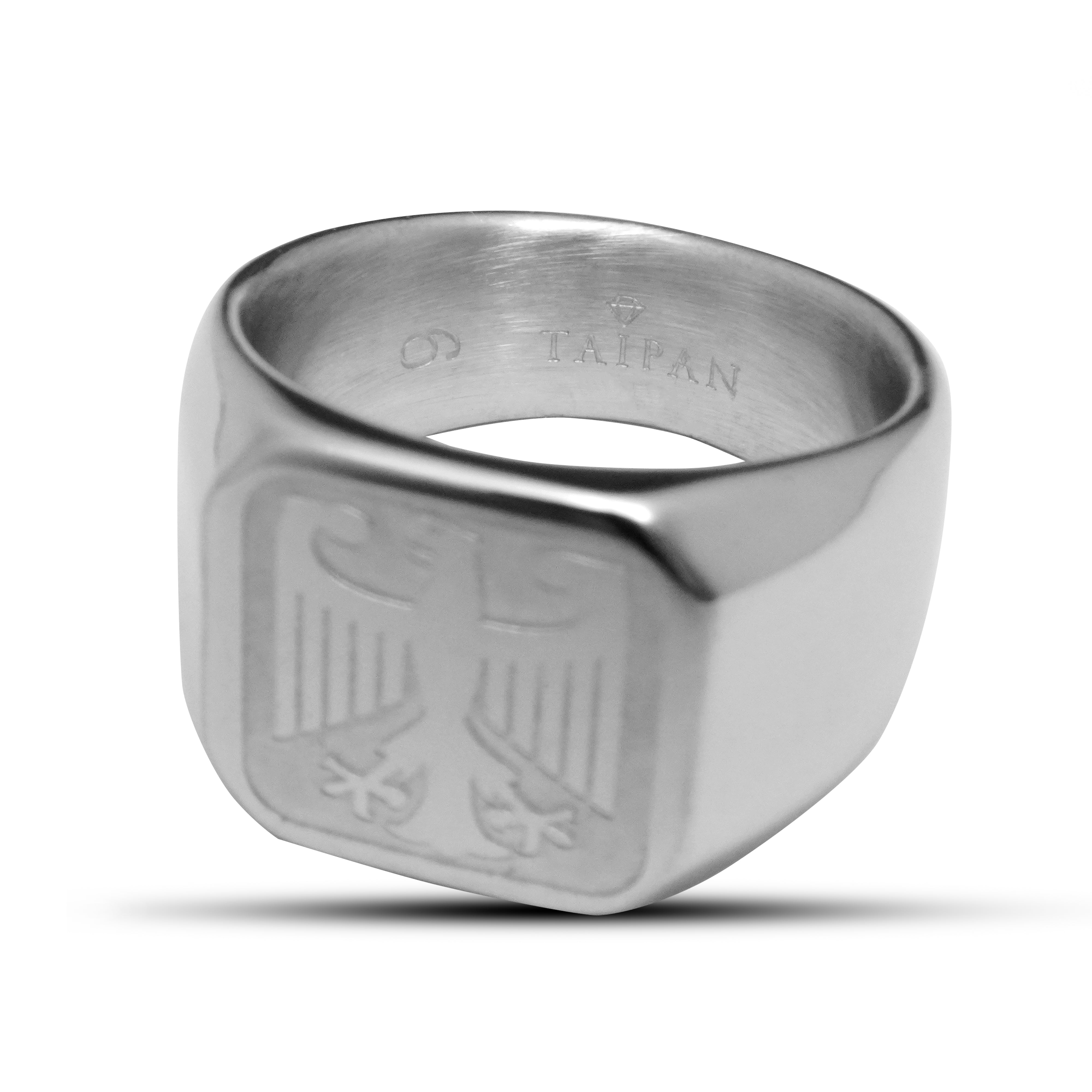 Deutscher Adler Silberring aus Edelstahl Größe 8-13 Deutschland - Taipan Schmuck
