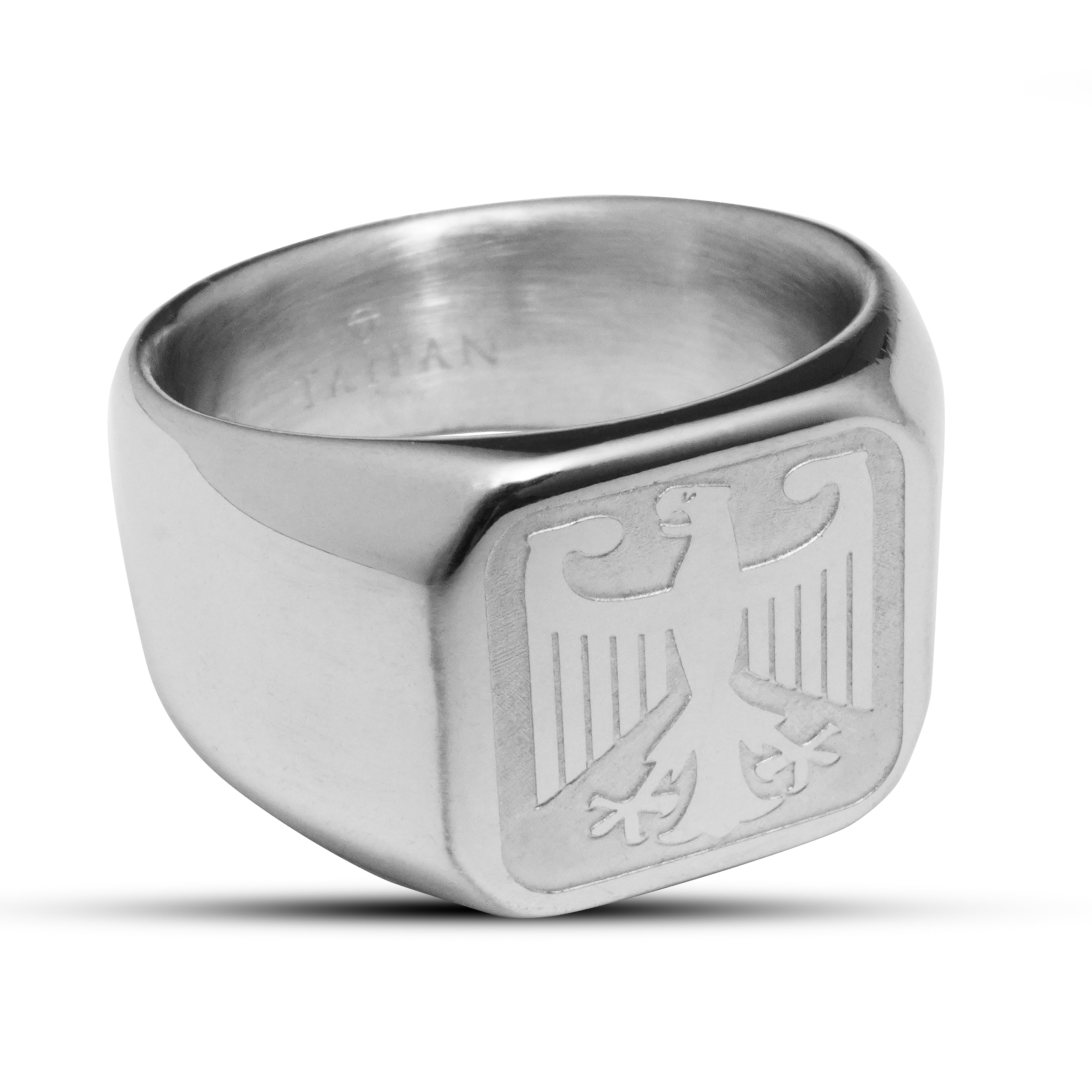 Deutscher Adler Silberring aus Edelstahl Größe 8-13 Deutschland - Taipan Schmuck