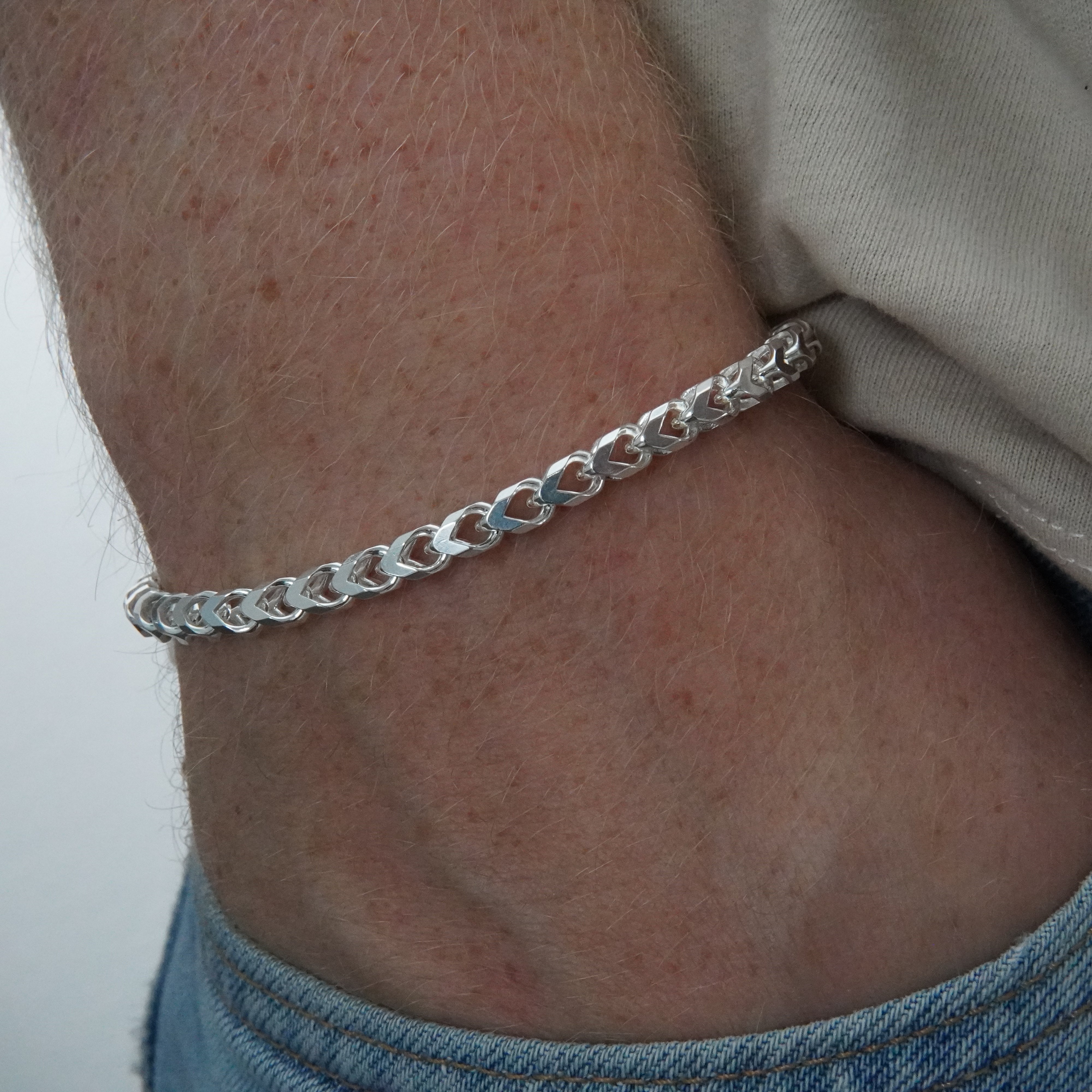 Zopfkette 4,4mm / 20cm Einzelstück 925 Silber