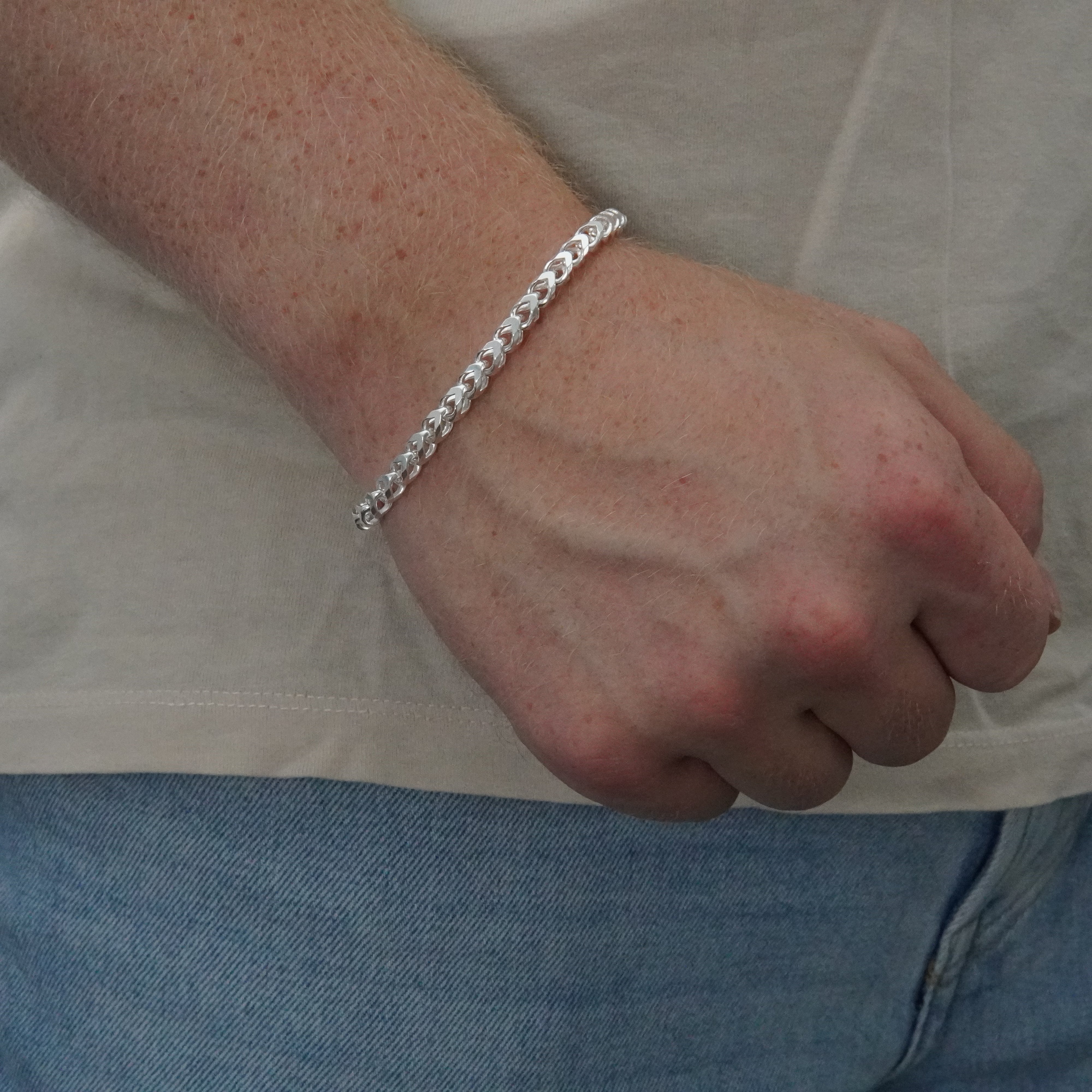 Zopfkette 4,4mm / 20cm Einzelstück 925 Silber