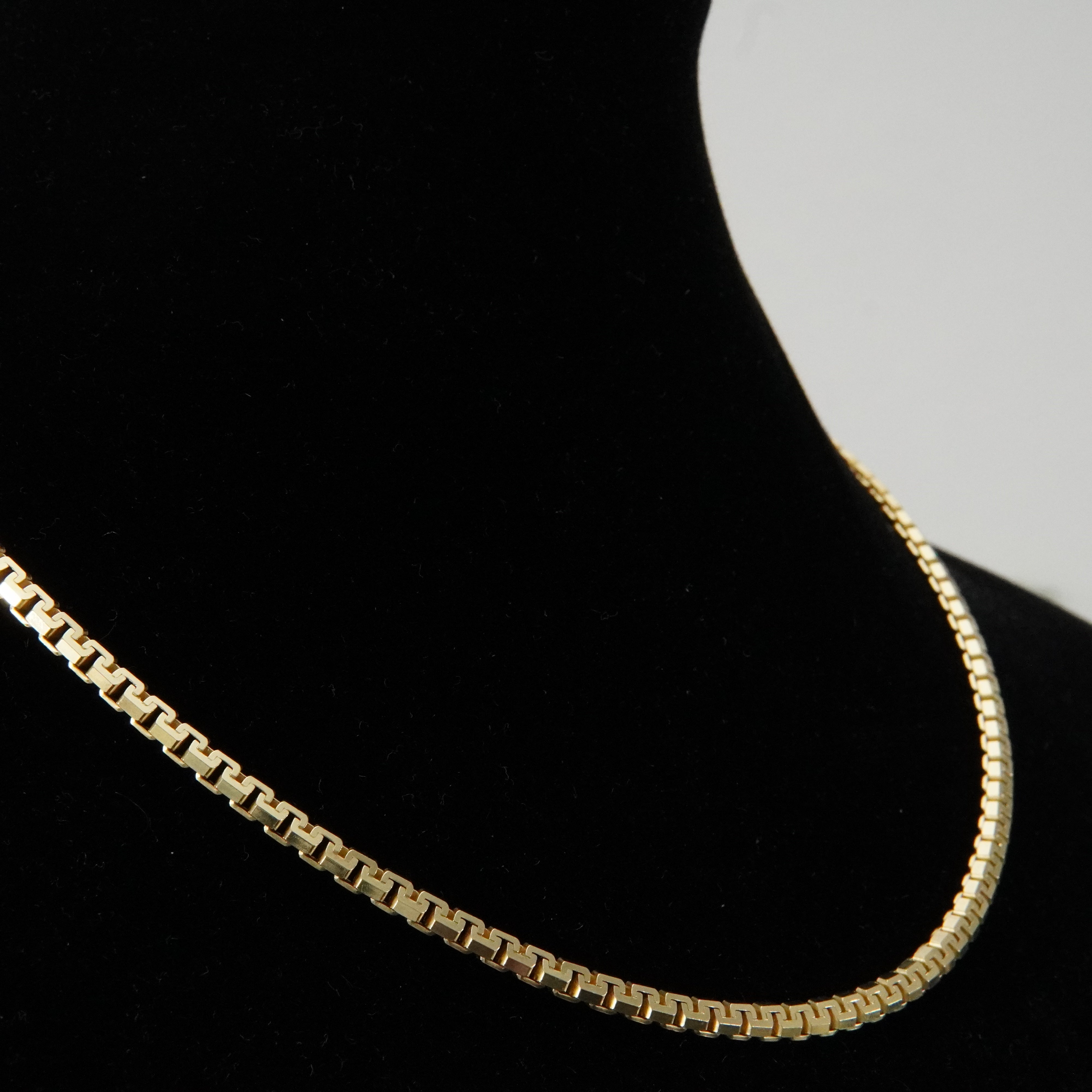 Box Chain 55cm / 4mm 18K Vergoldung Einzelstück 925 Silber