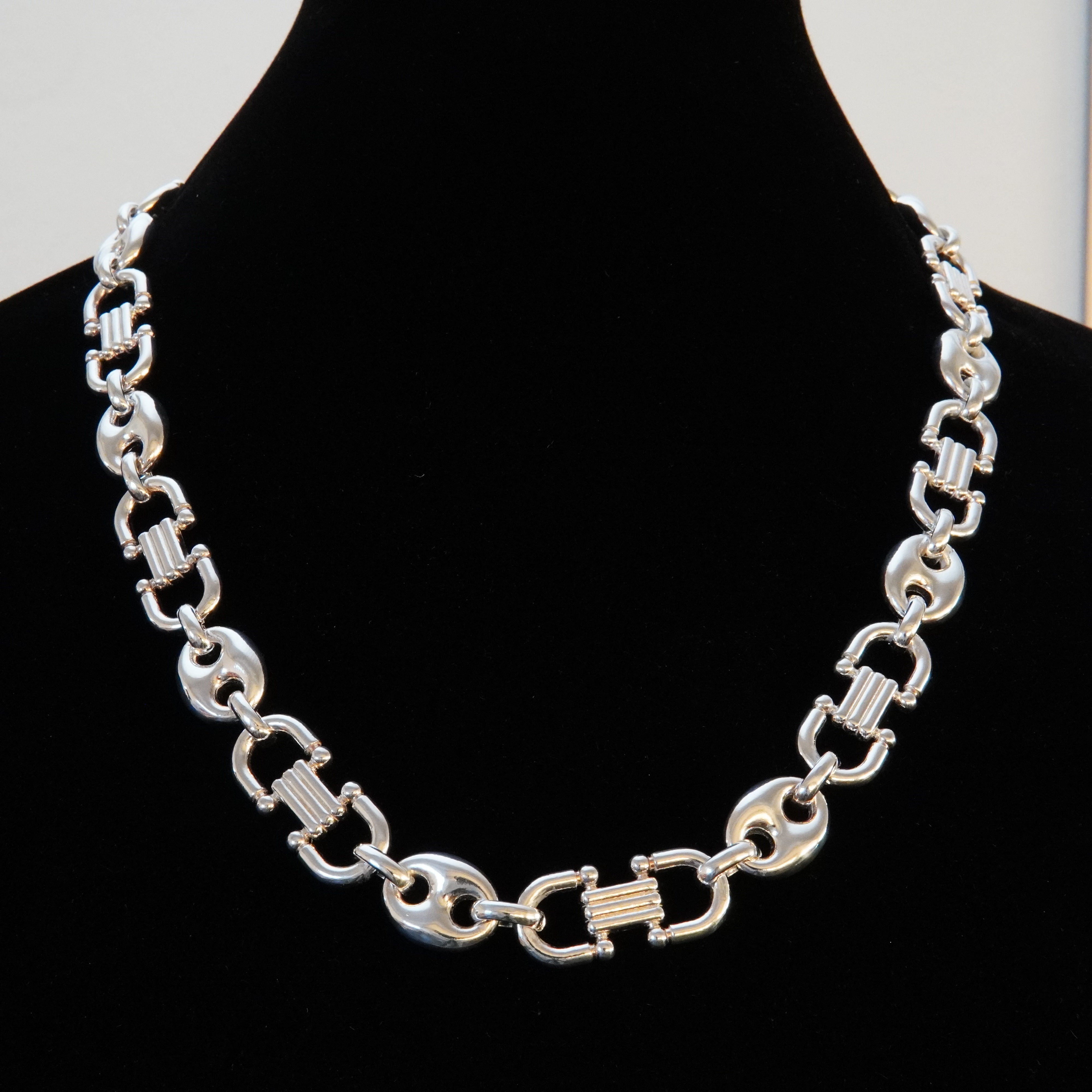 Mega Bohnenkette Steigbügel 15,5mm / 65cm Einzelstück 925 Silber