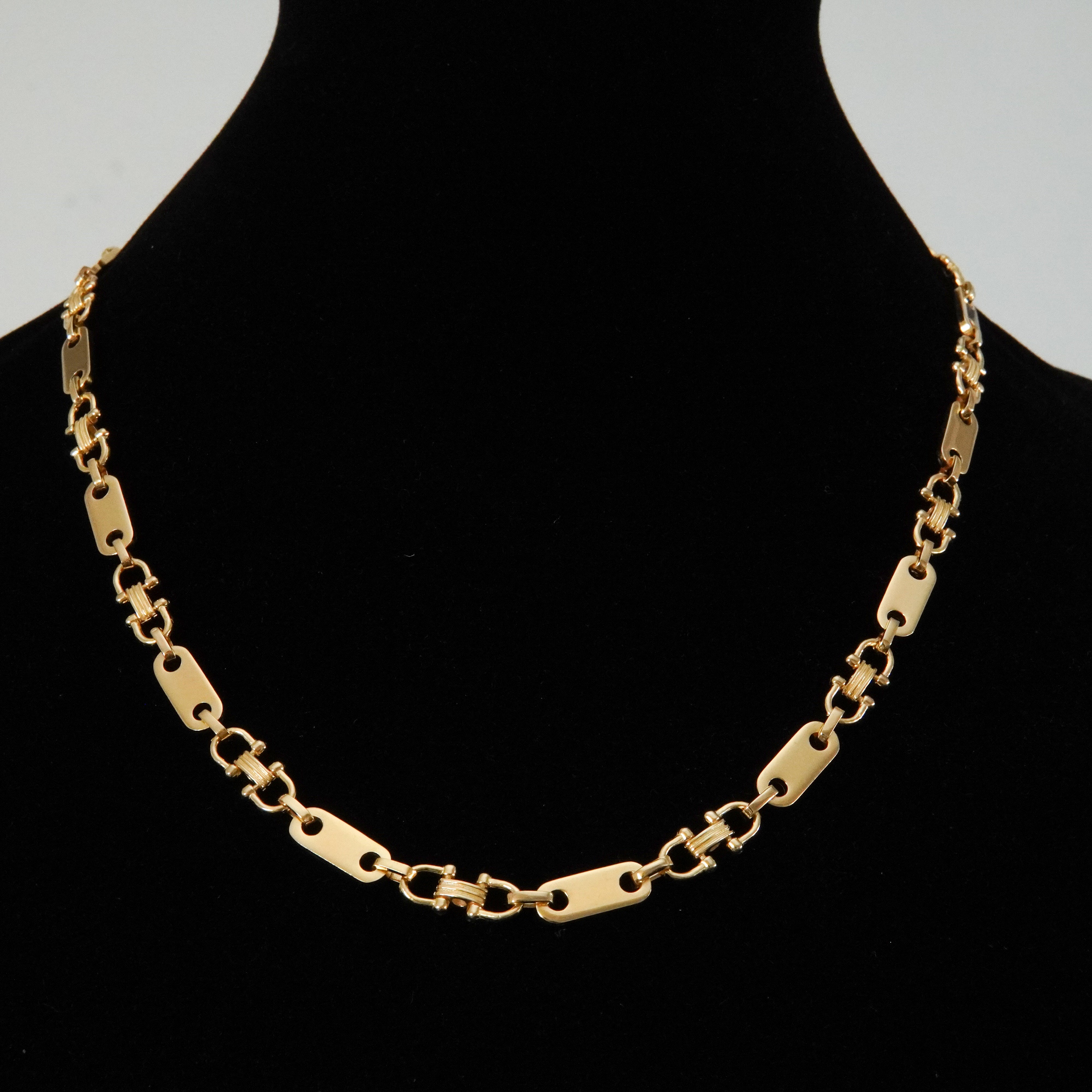 Plattenkette 60cm / 6,6mm 18K Vergoldung Einzelstück 925 Silber