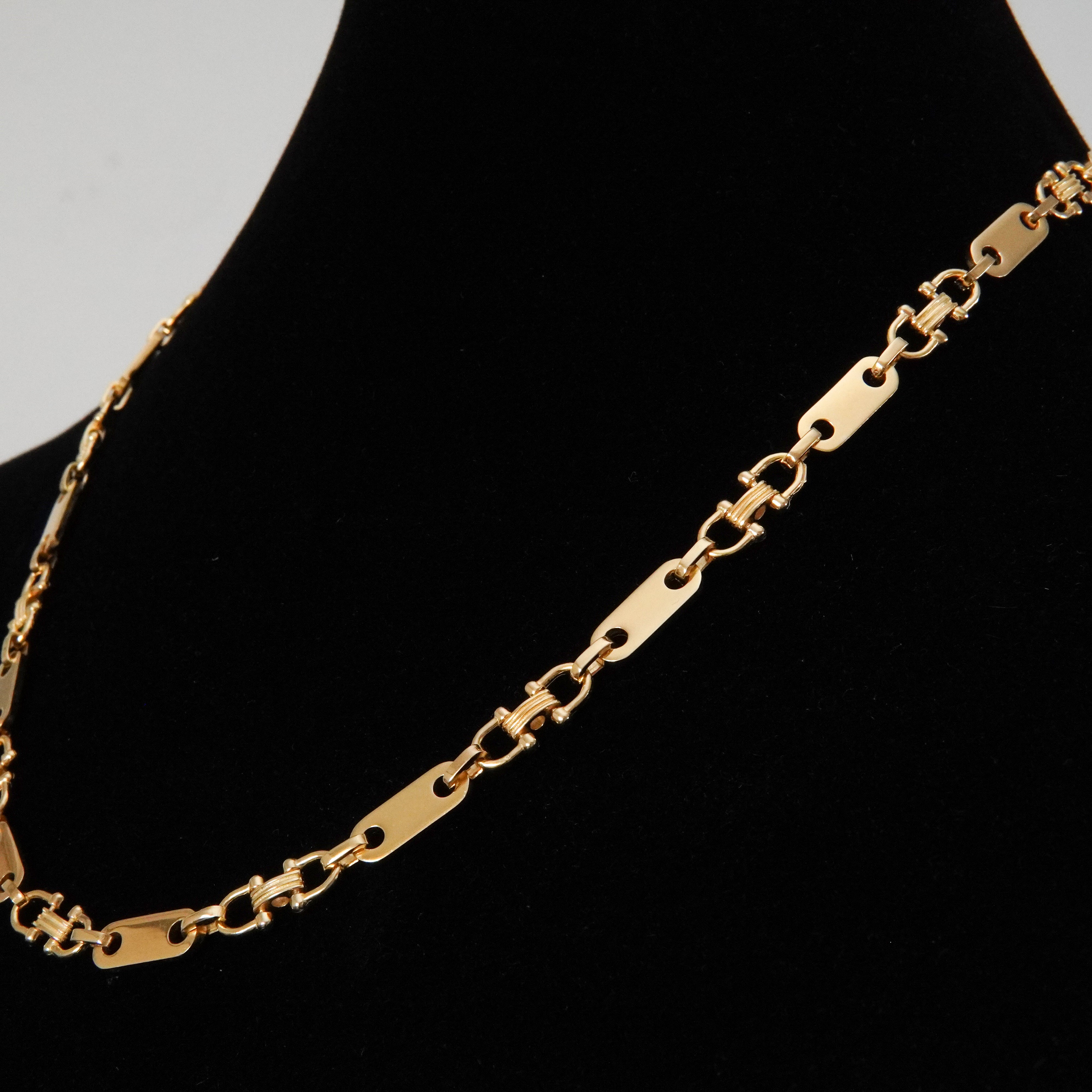 Plattenkette 60cm / 6,6mm 18K Vergoldung Einzelstück 925 Silber