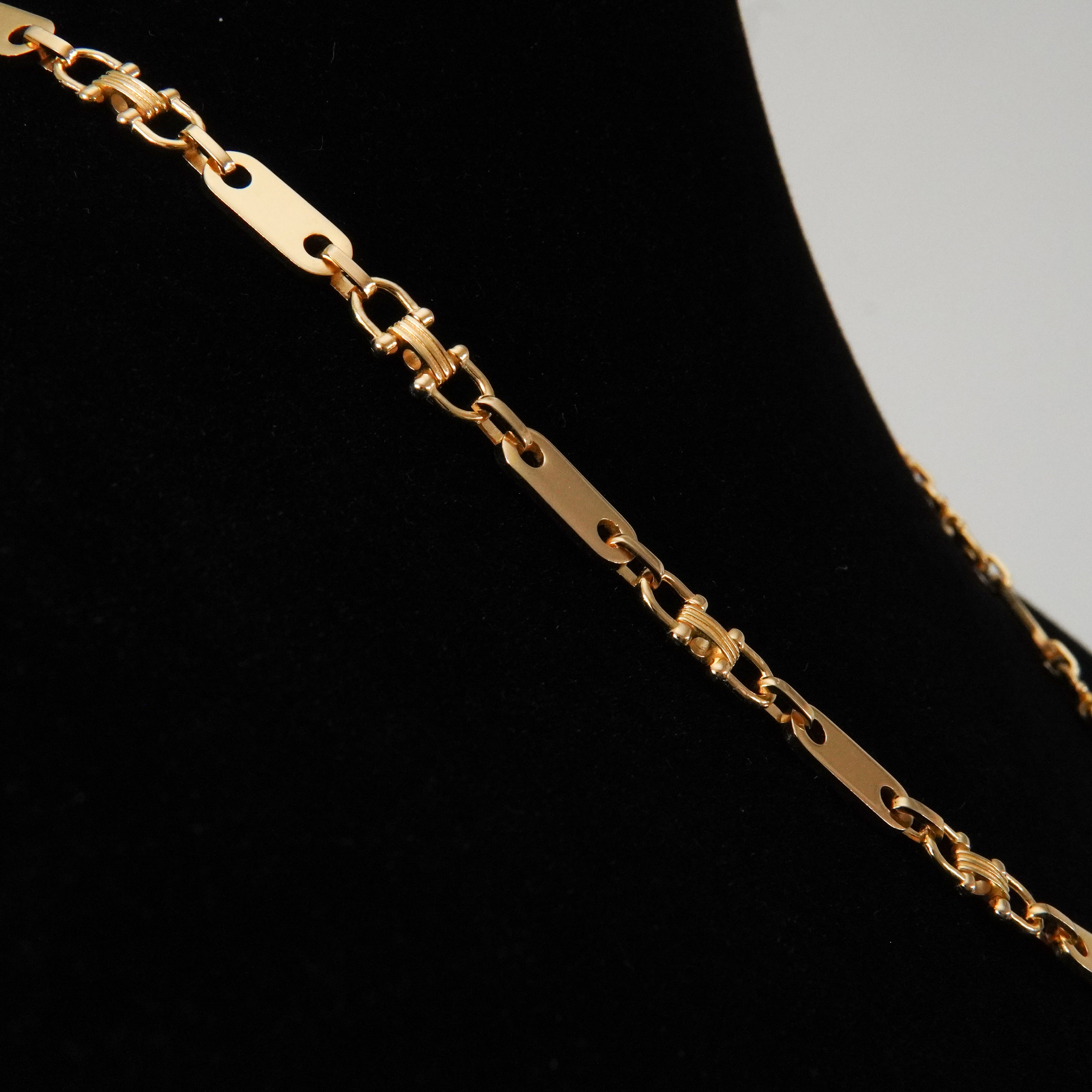 Plattenkette 60cm / 6,6mm 18K Vergoldung Einzelstück 925 Silber