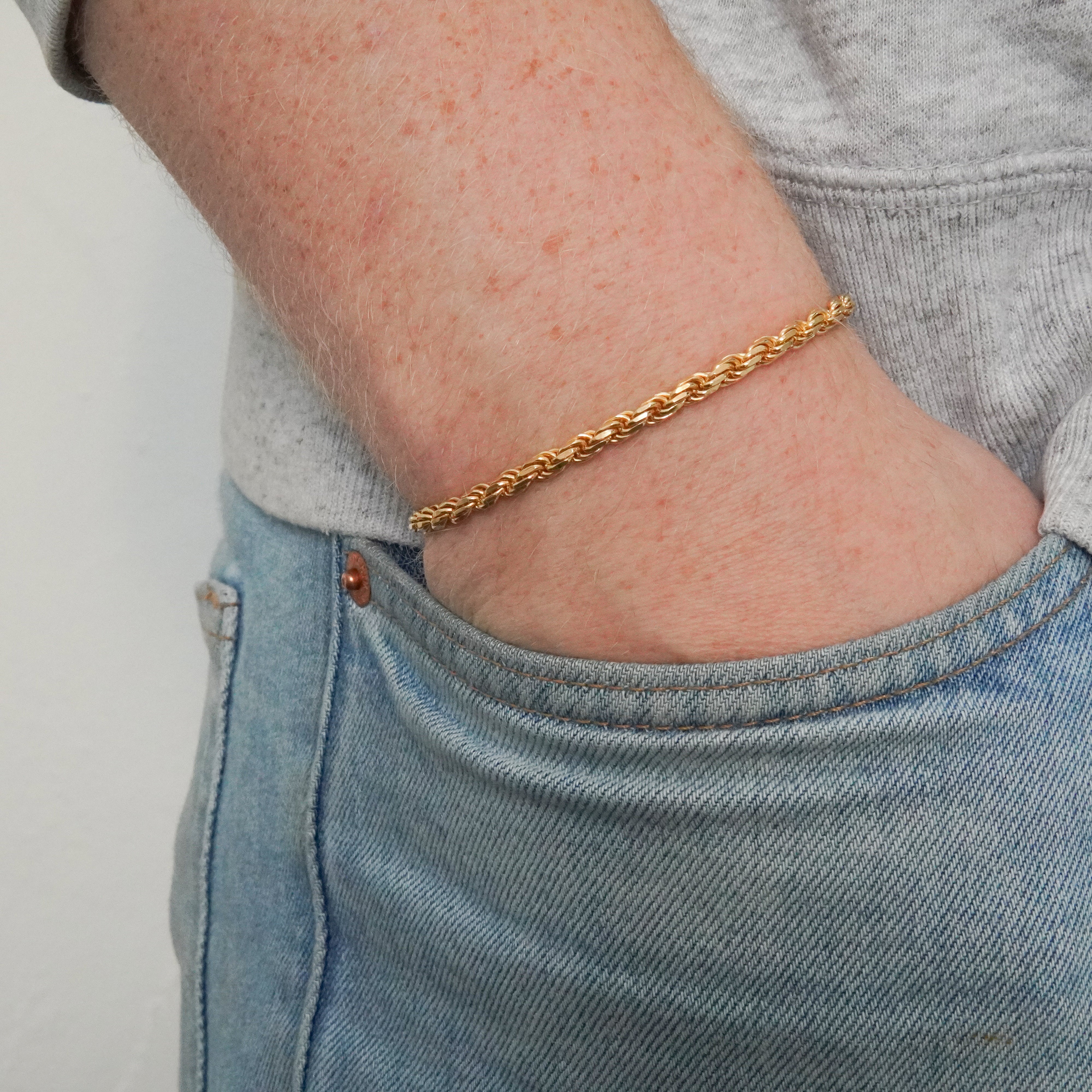 Kordelkette 19cm / 3,5mm 18K Vergoldung Einzelstück 925 Silber