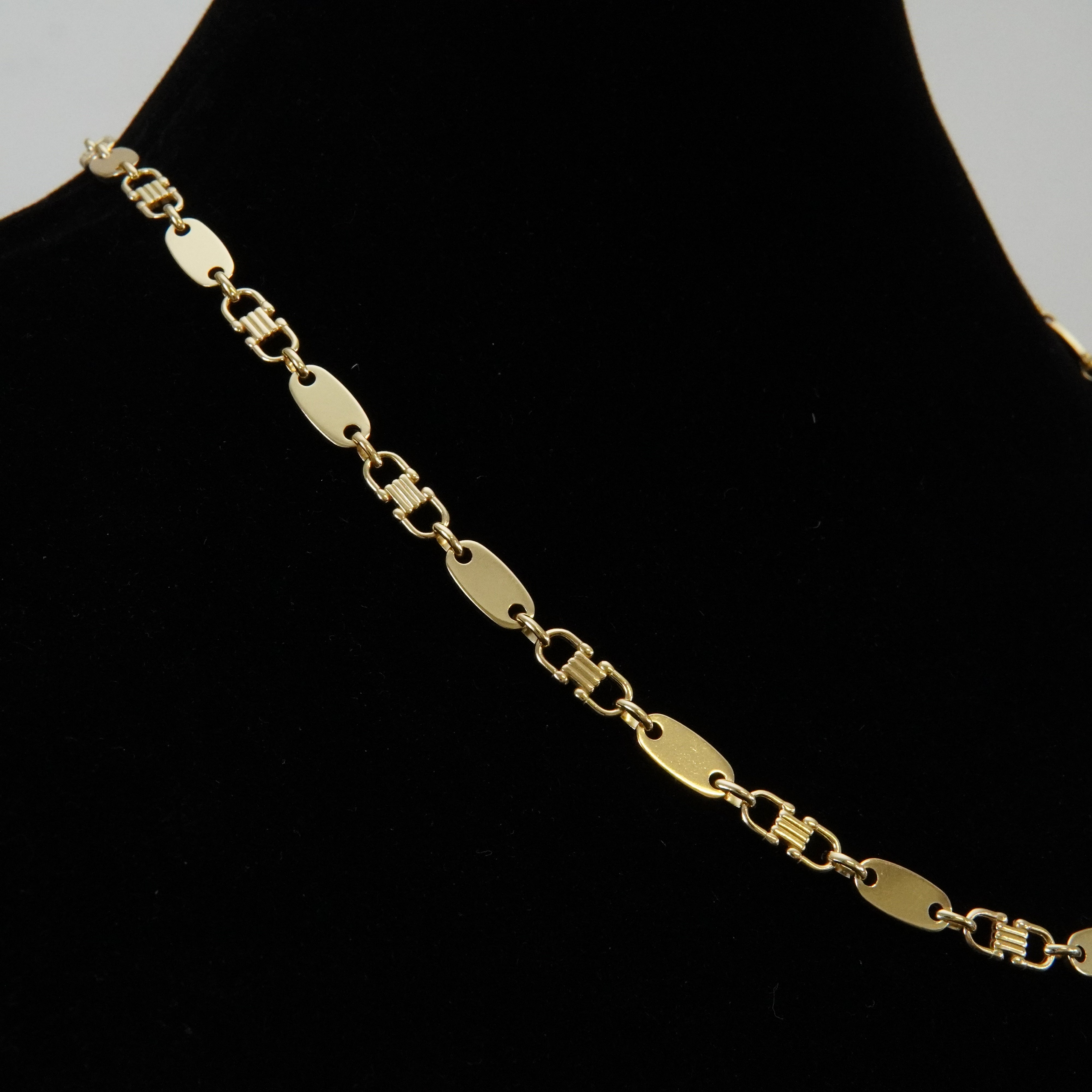 Plattenkette 60cm / 6mm 925 Silber - vergoldet