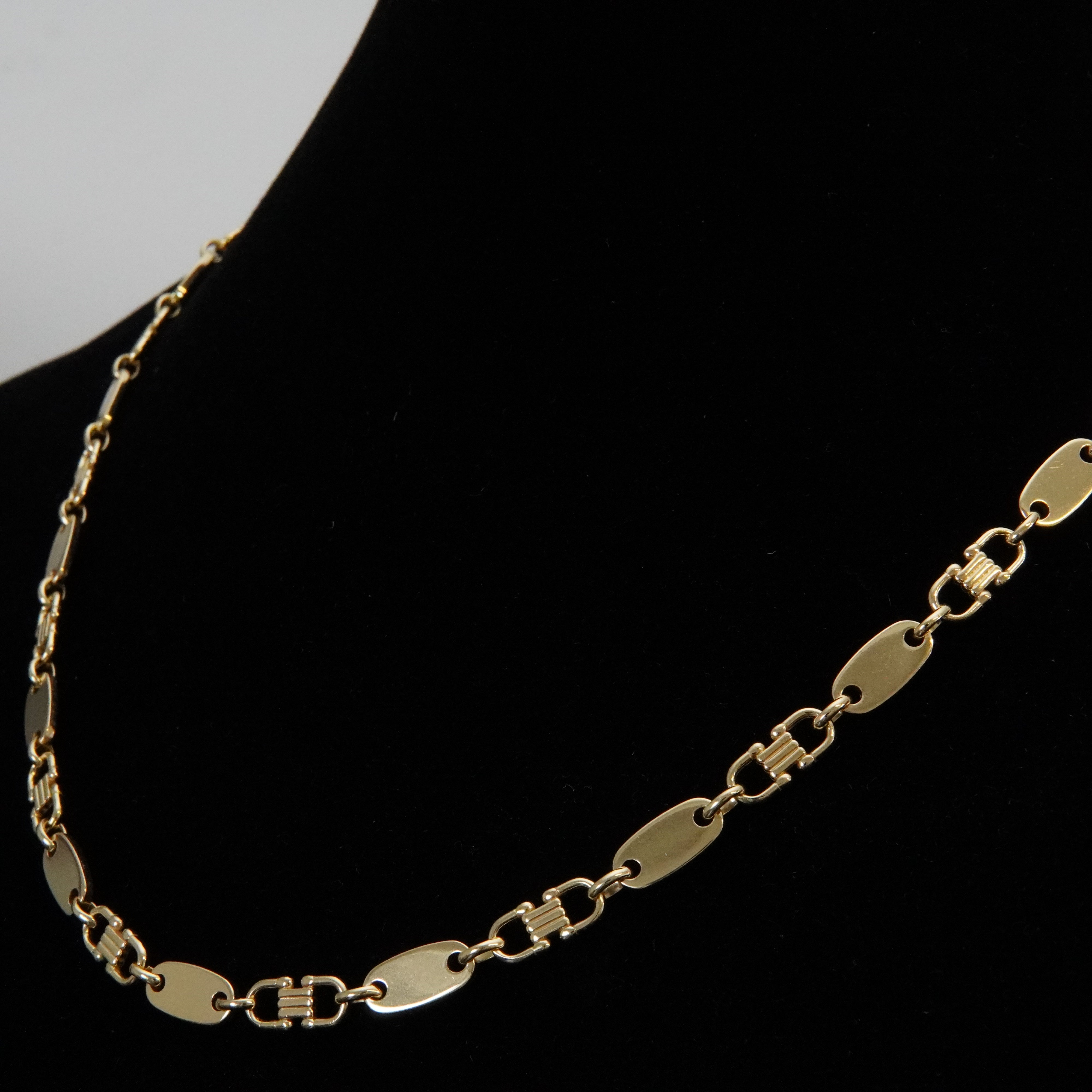 Plattenkette 60cm / 6mm 925 Silber - vergoldet