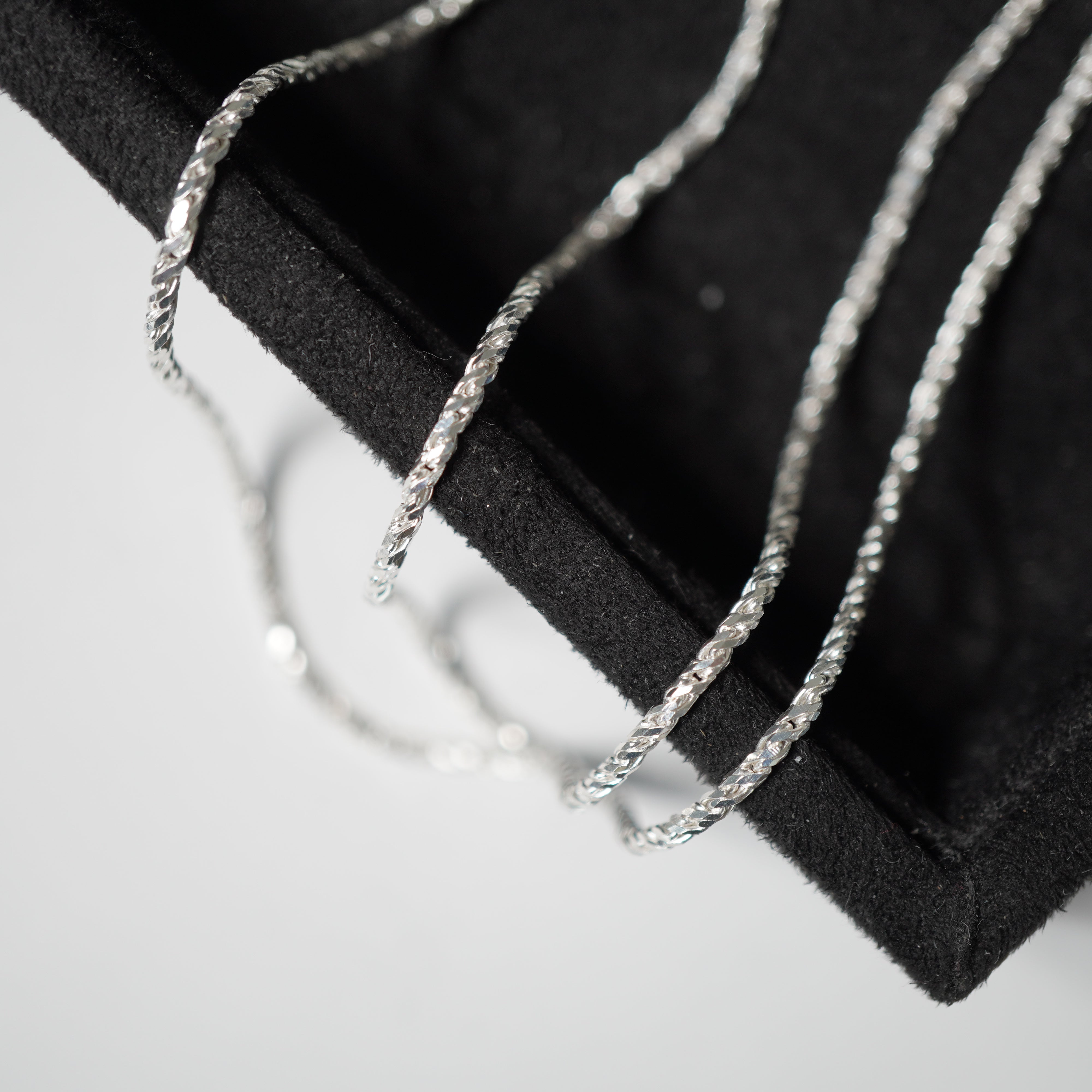 1,7mm Kordelkette Ropechain aus 925 Sterlingsilber
