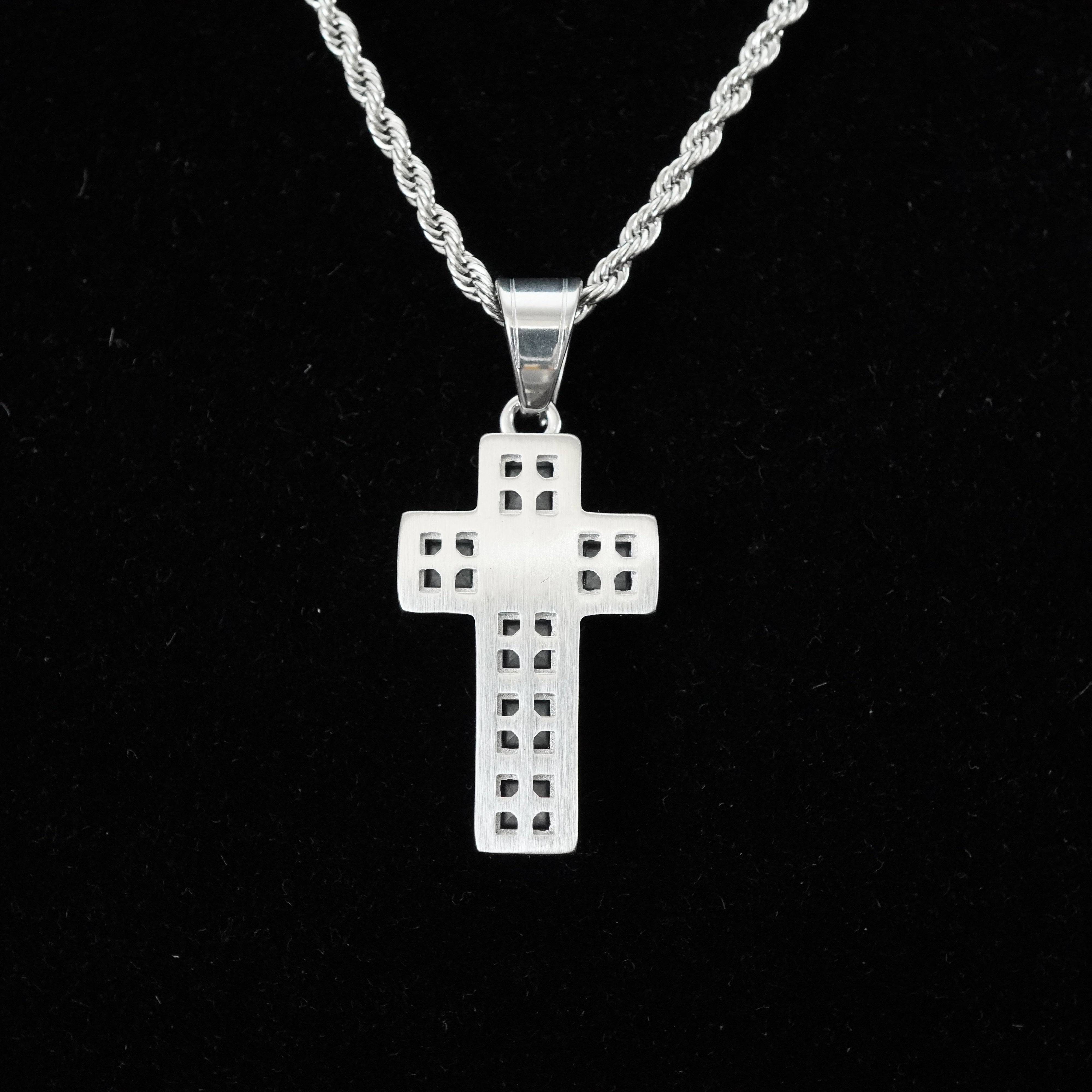 Kreuz Anhänger Iced Out Stil aus Edelstahl