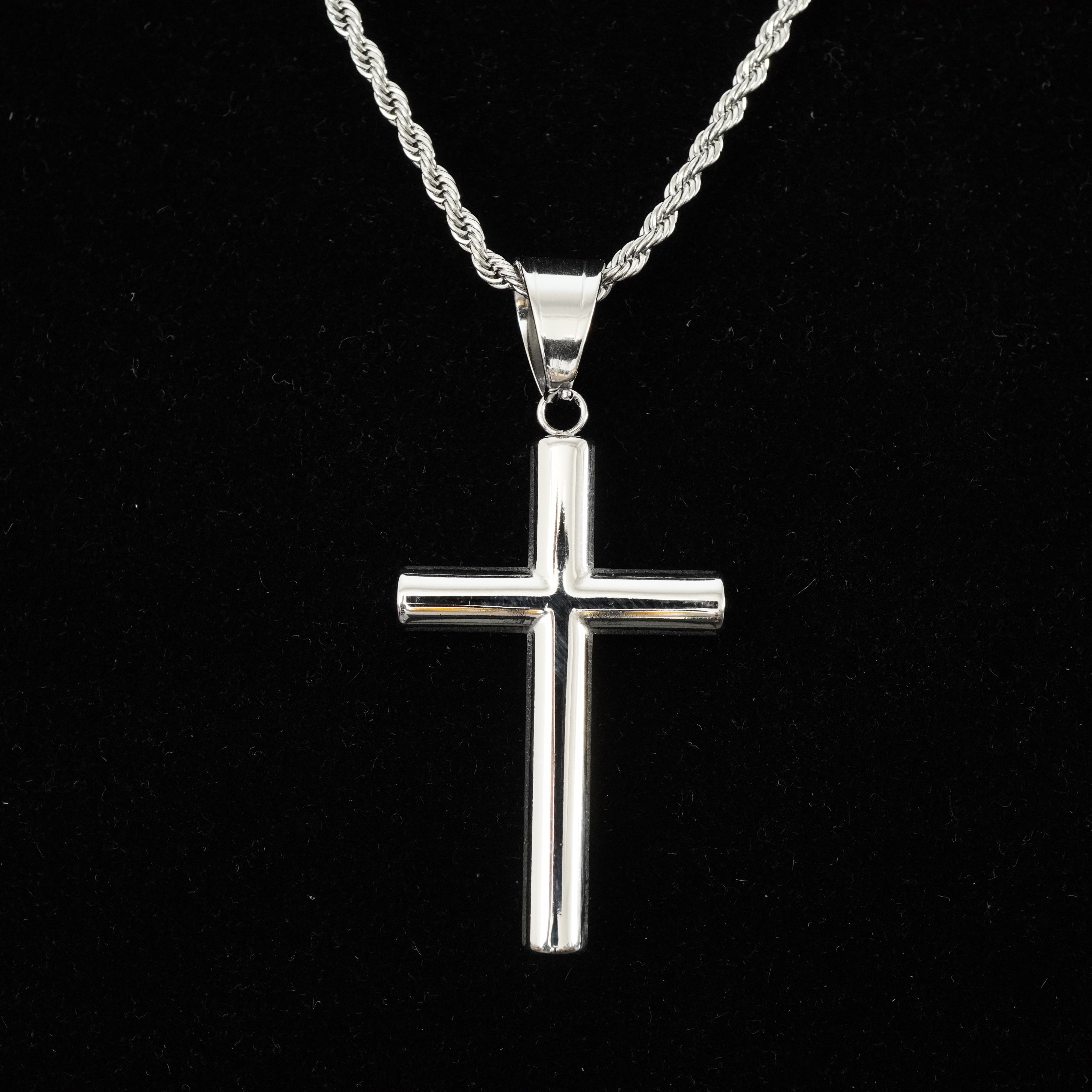 Kreuz Anhänger Iced Out Stil aus Edelstahl
