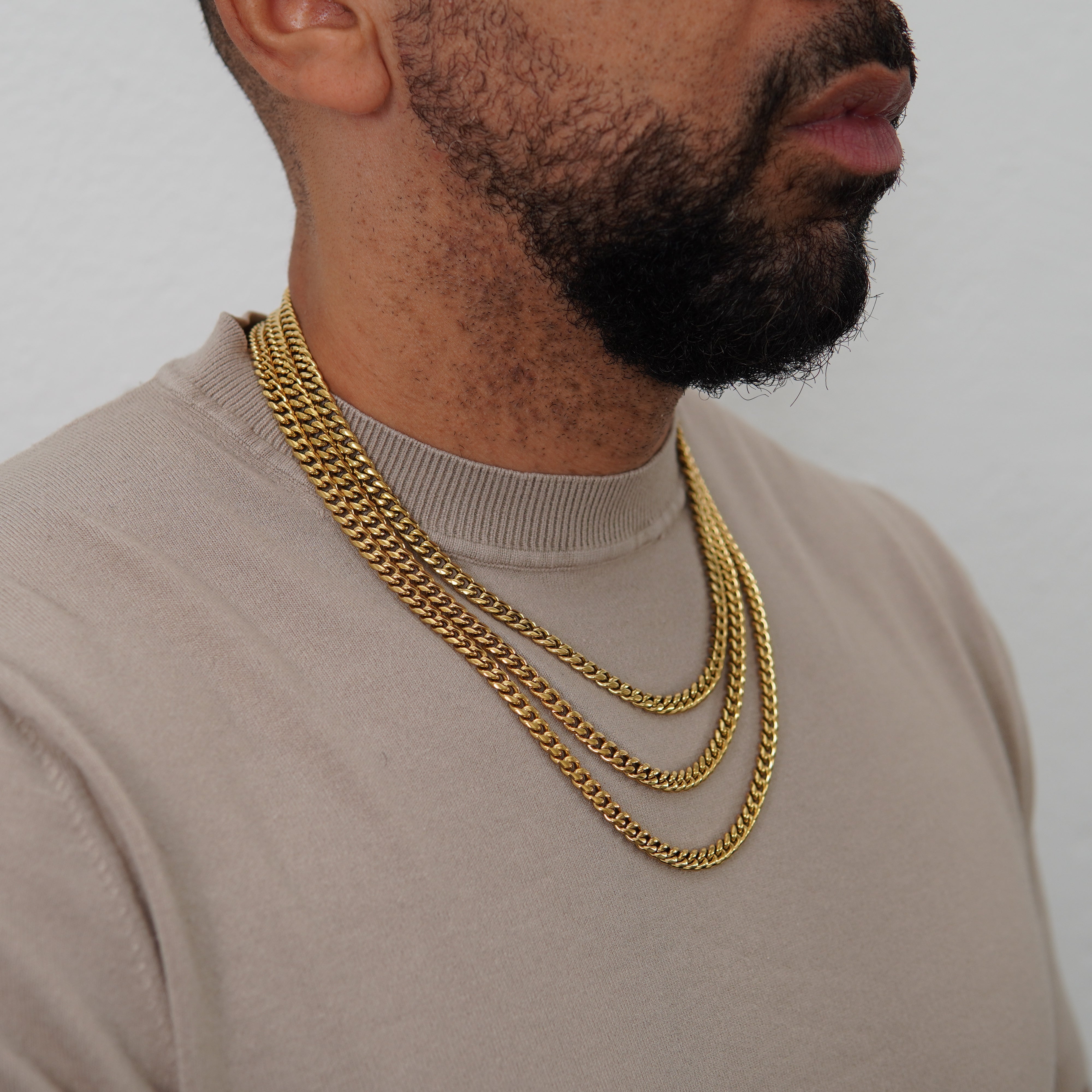 6mm Miami Cuban link aus Edelstahl vergoldet Panzerkette