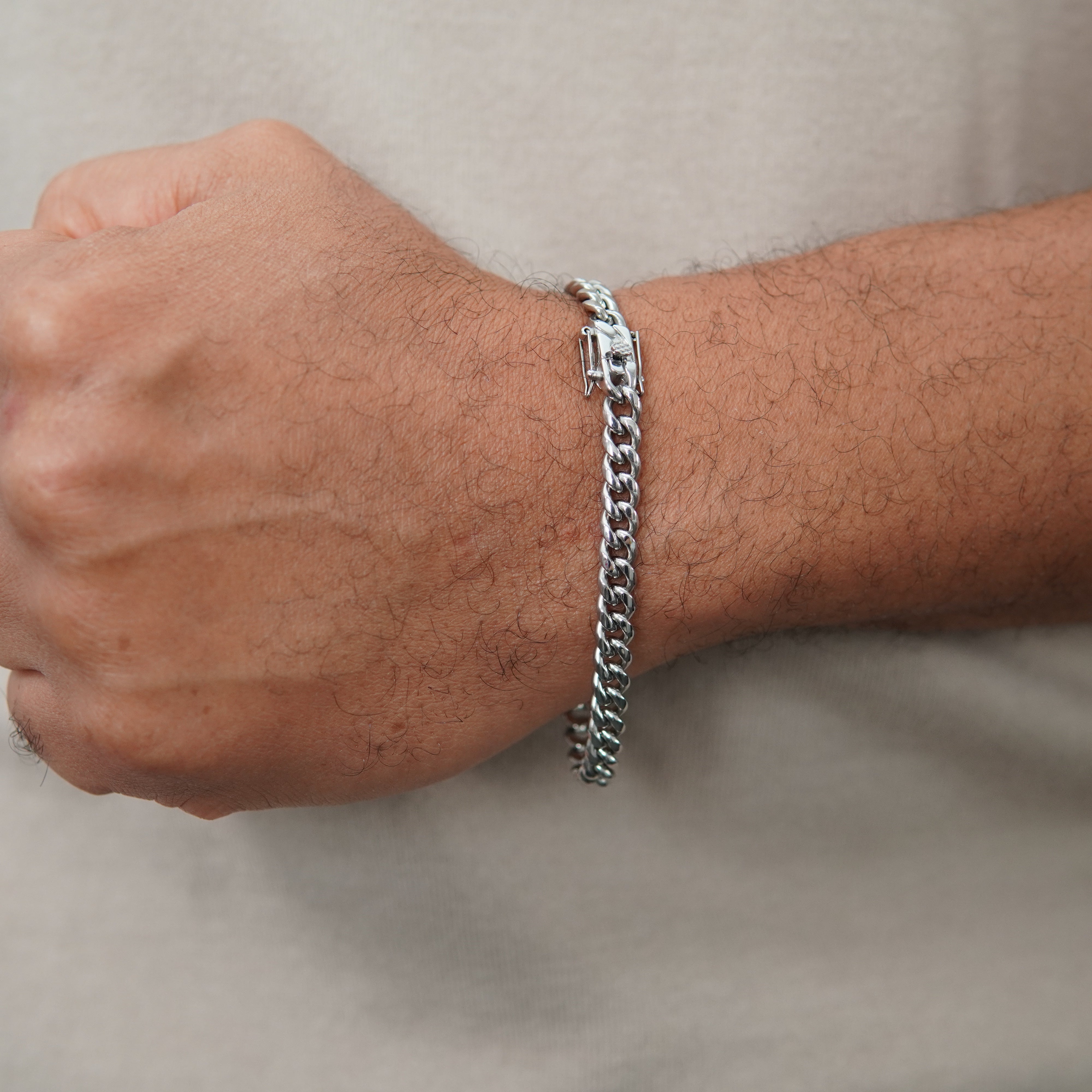 6mm Miami Cuban Link Armband aus Edelstahl Panzerkette