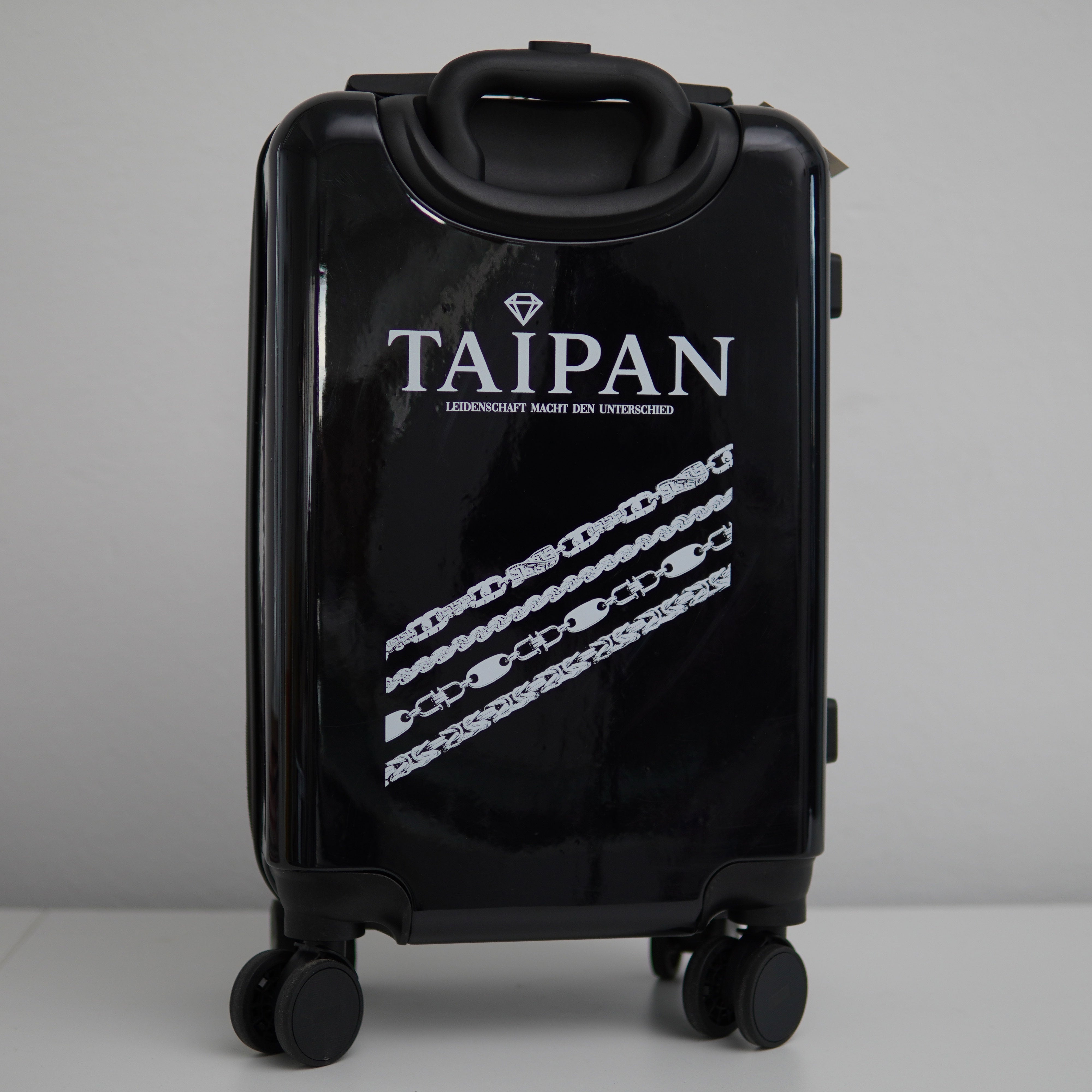 Handgepäck Koffer Trolley in schwarz mit Taipan Ketten Design