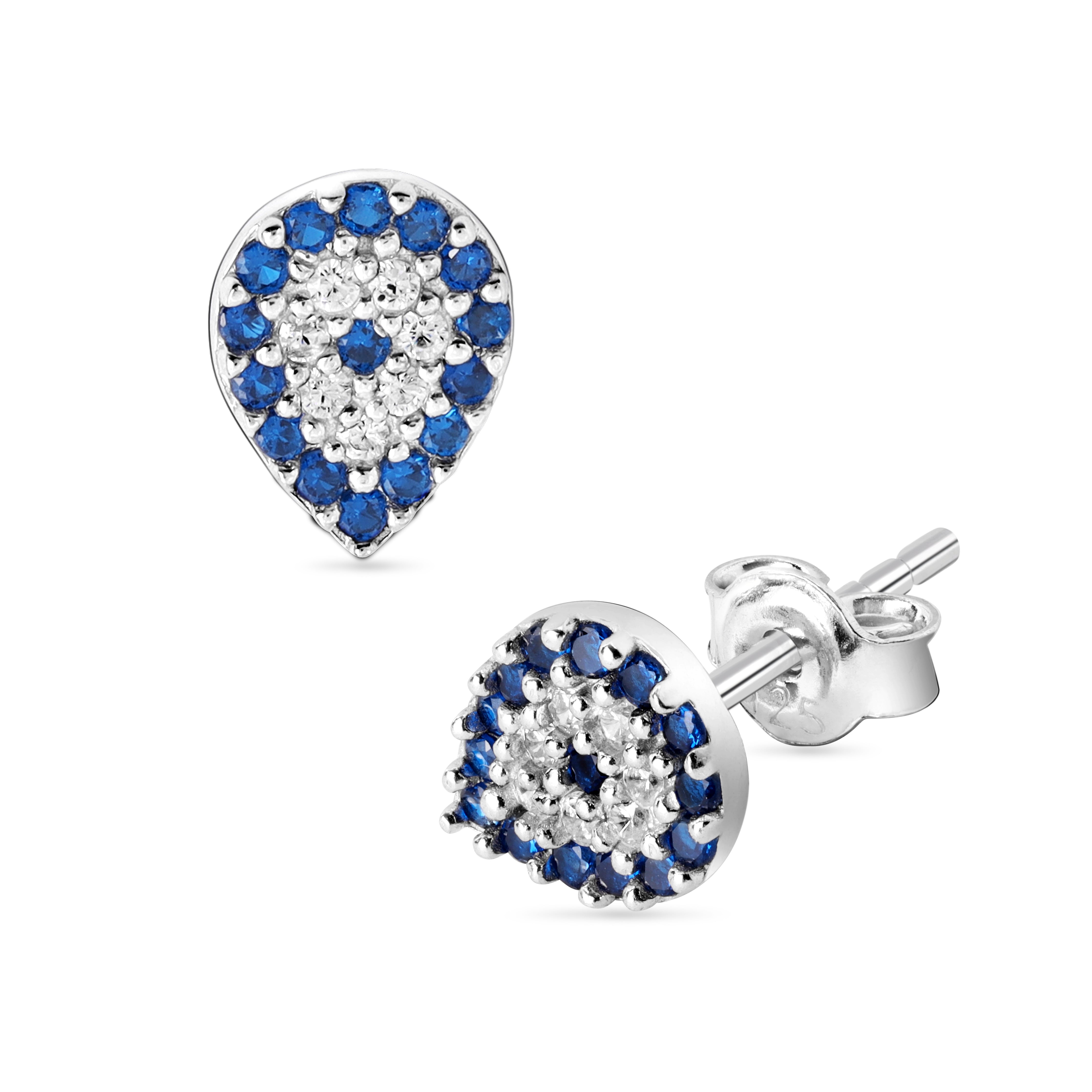 Damen Ohrstecker Zirkonia Ohrringe Hamza evil eye Tropfenform aus 925 Sterlingsilber - Taipan Schmuck