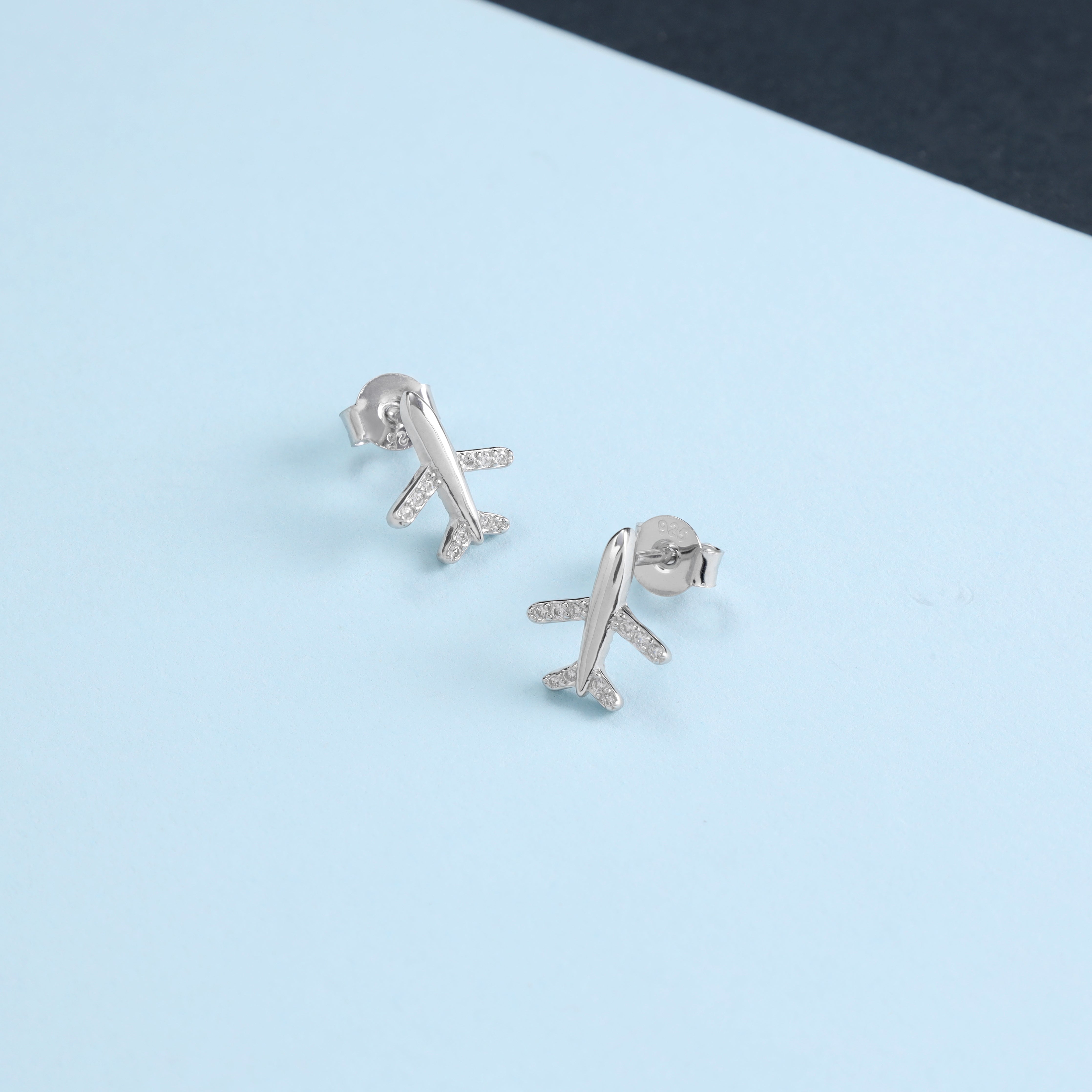 Damen Ohrringe Airplane aus 925 Sterlingsilber - Taipan Schmuck