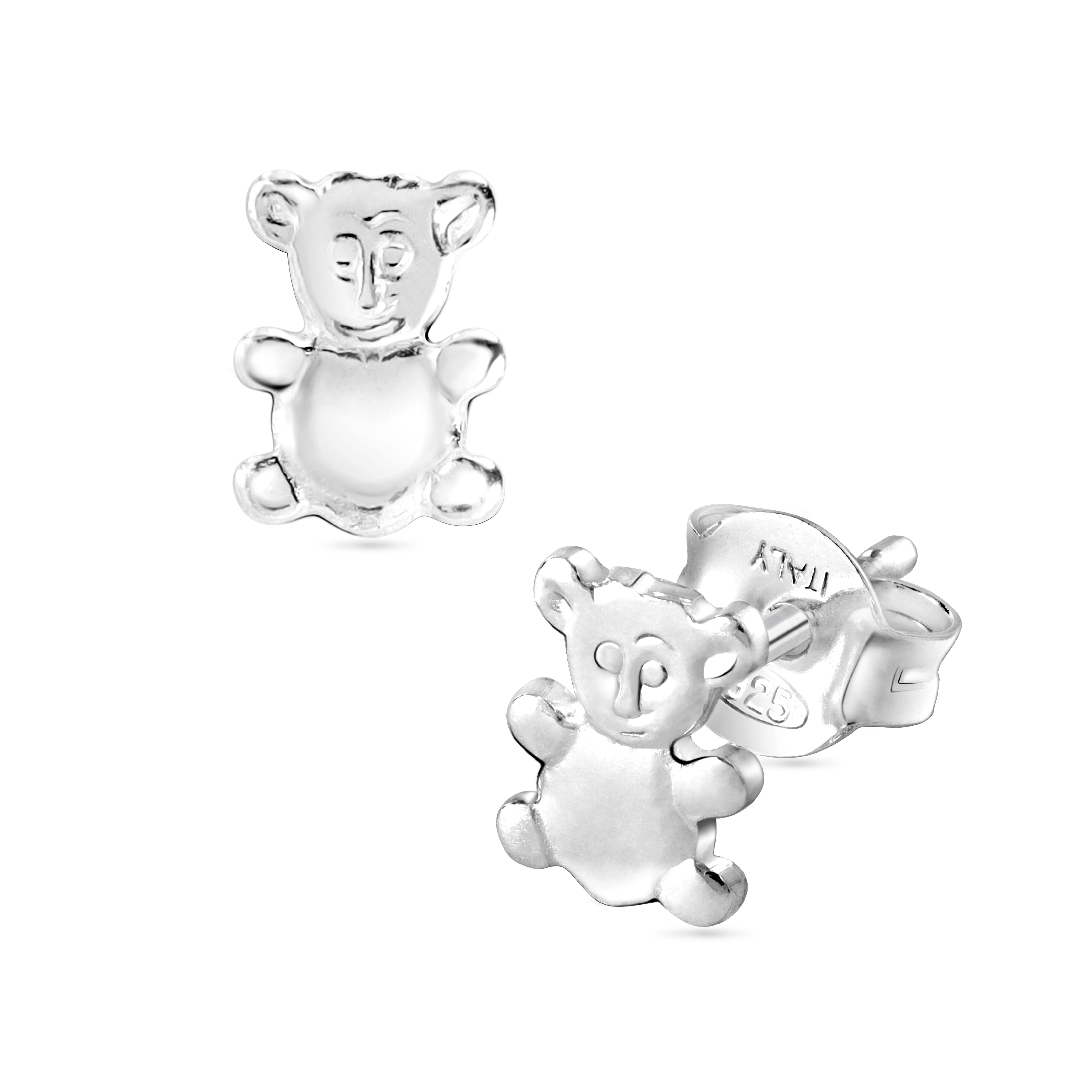 Damen Kinder Teddybär Ohrstecker Ohrringe aus 925 Sterlingsilber - Taipan Schmuck