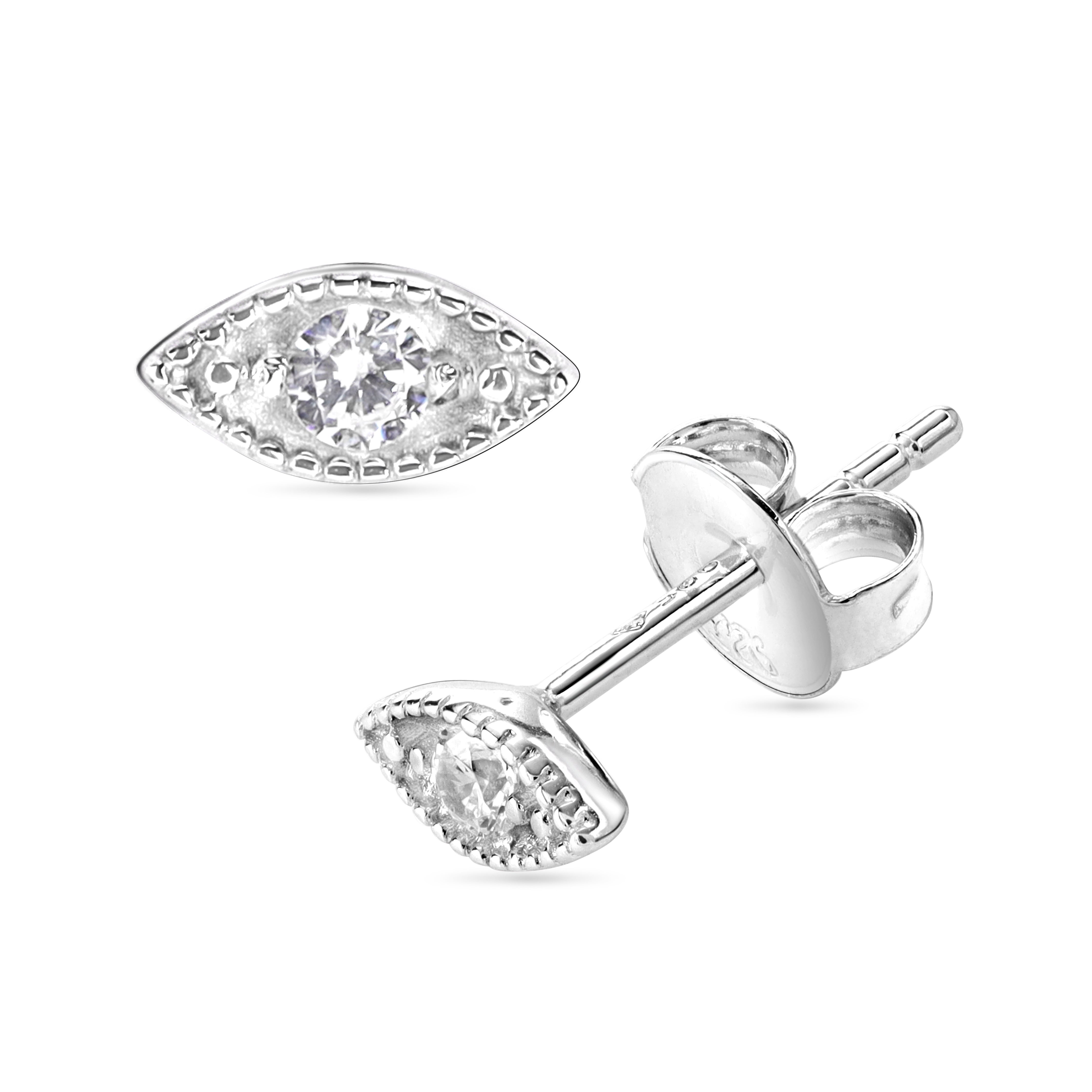 Damen Zirkonia Ohrstecker Ohrringe Evil Eye aus 925 Sterlingsilber - Taipan Schmuck