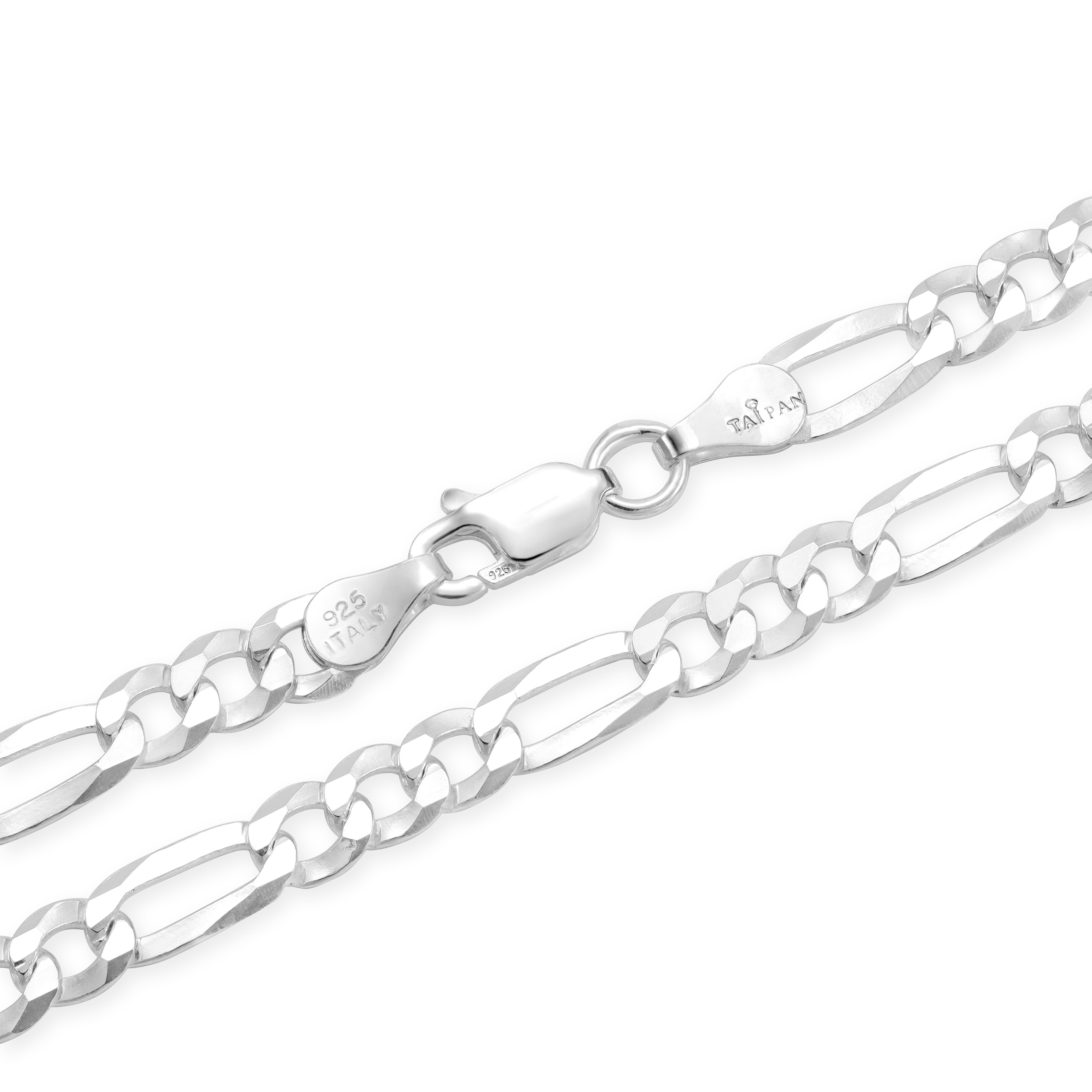 Figarokette 4mm breit aus 925 Sterlingsilber - Taipan Schmuck