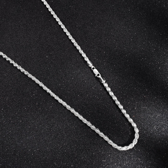 Set - 5mm Kordelkette Rope Chain Kette + Armband aus 925 Silber - Taipan Schmuck