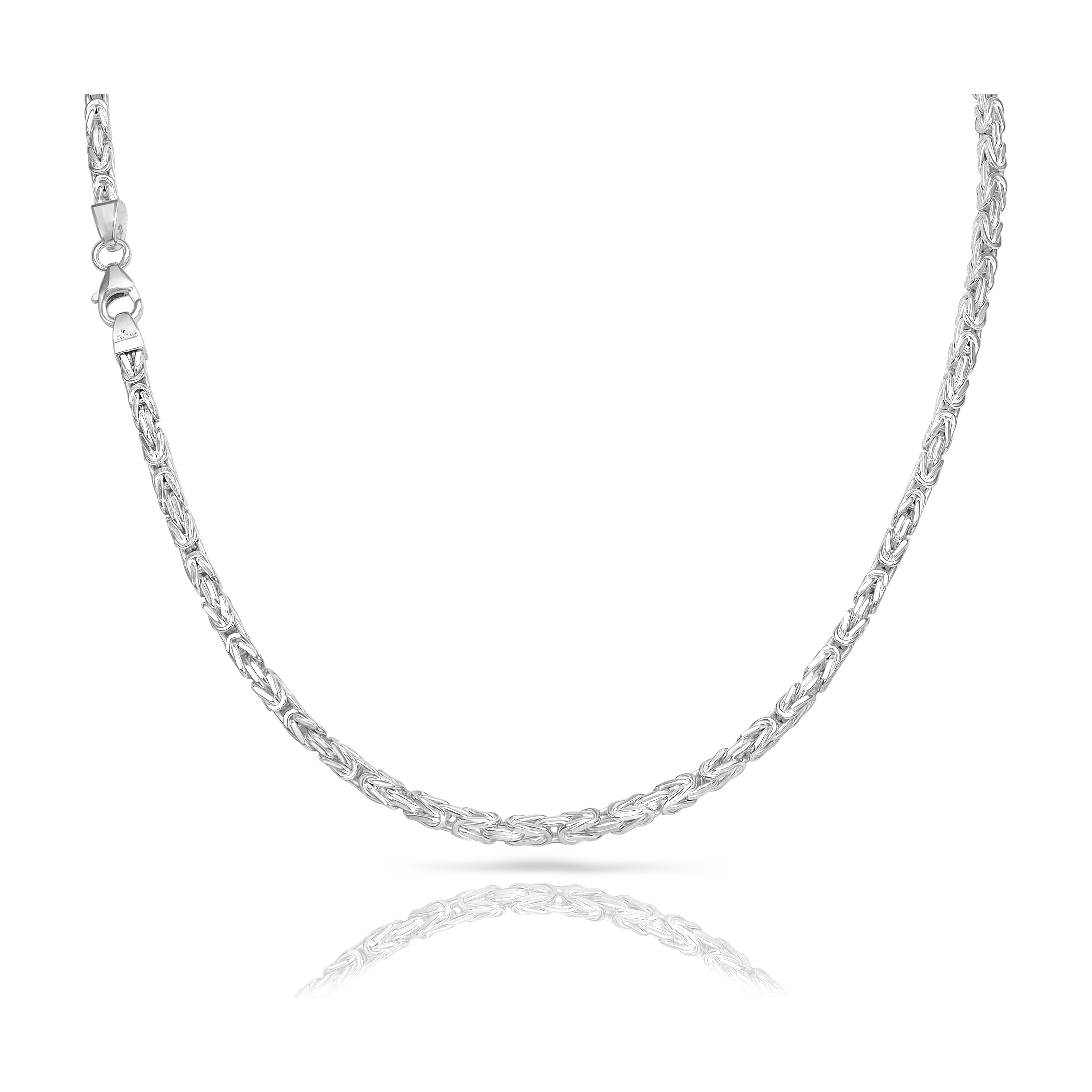 3mm Königskette - 925 Silber massiv vierkant hochglanzpoliert - Taipan Schmuck