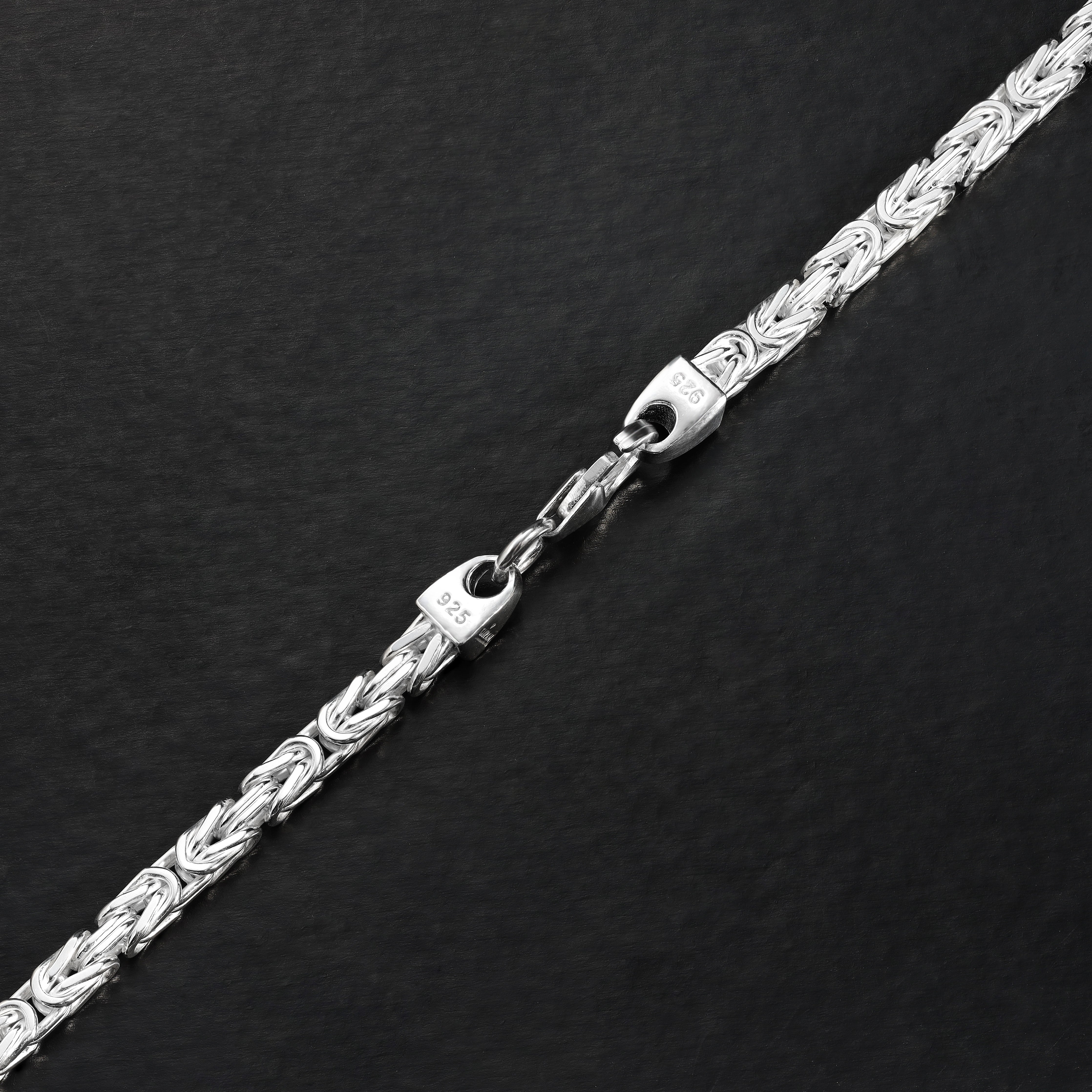 3mm Königskette vierkant 50/55/60/65cm lang aus 925 Sterling Silber - Taipan Schmuck