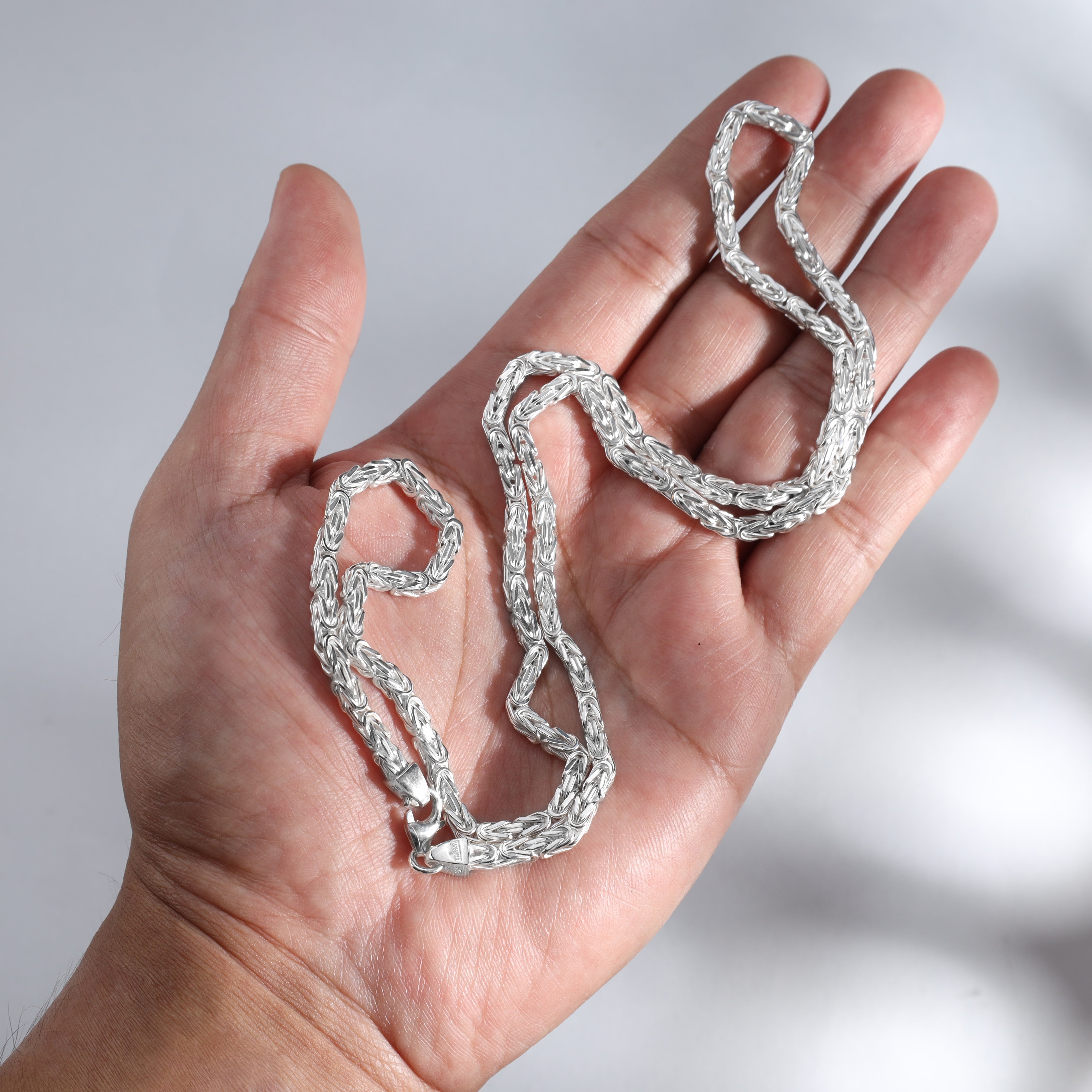 3mm Königskette - 925 Silber massiv vierkant hochglanzpoliert - Taipan Schmuck