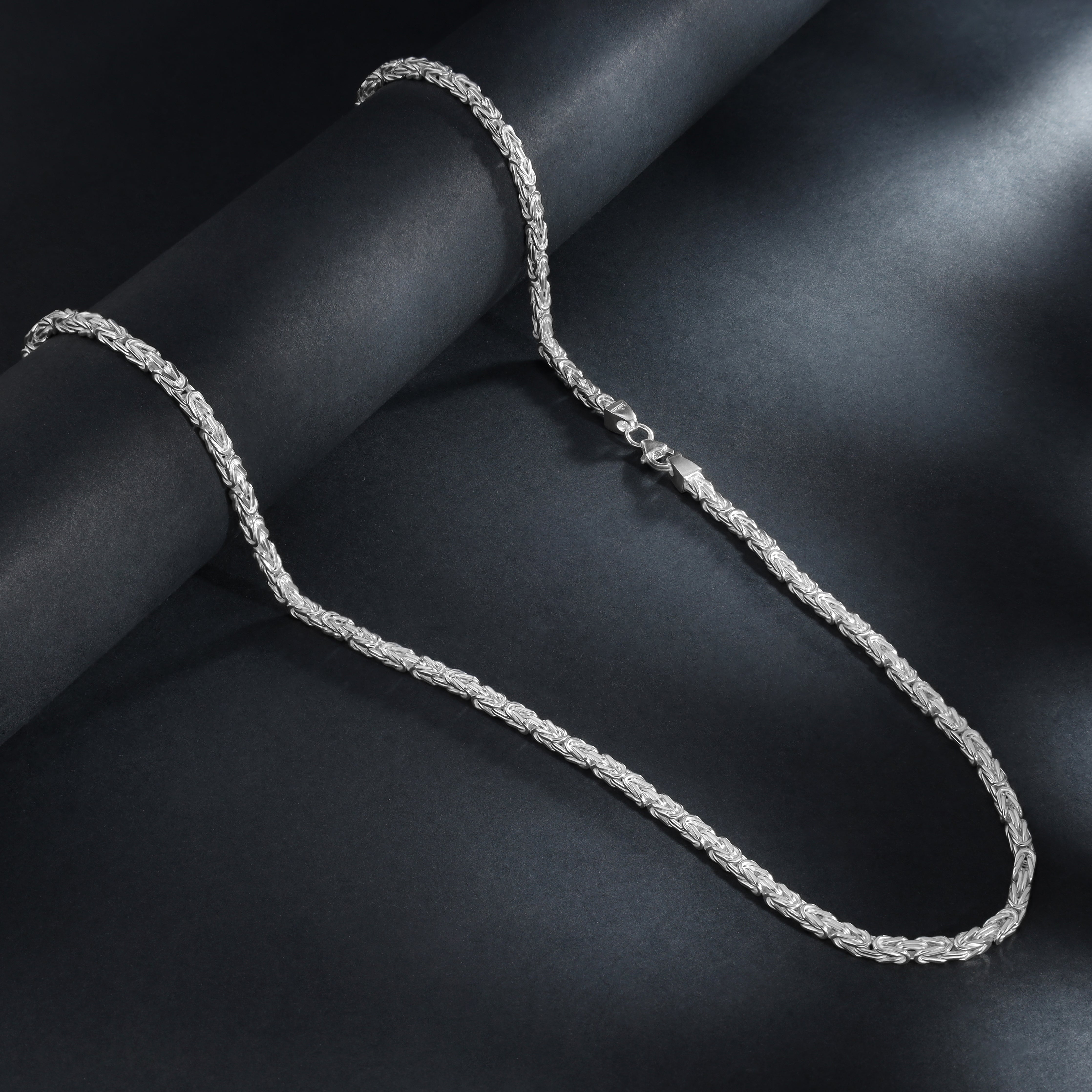 3mm Königskette - 925 Silber massiv vierkant hochglanzpoliert - Taipan Schmuck