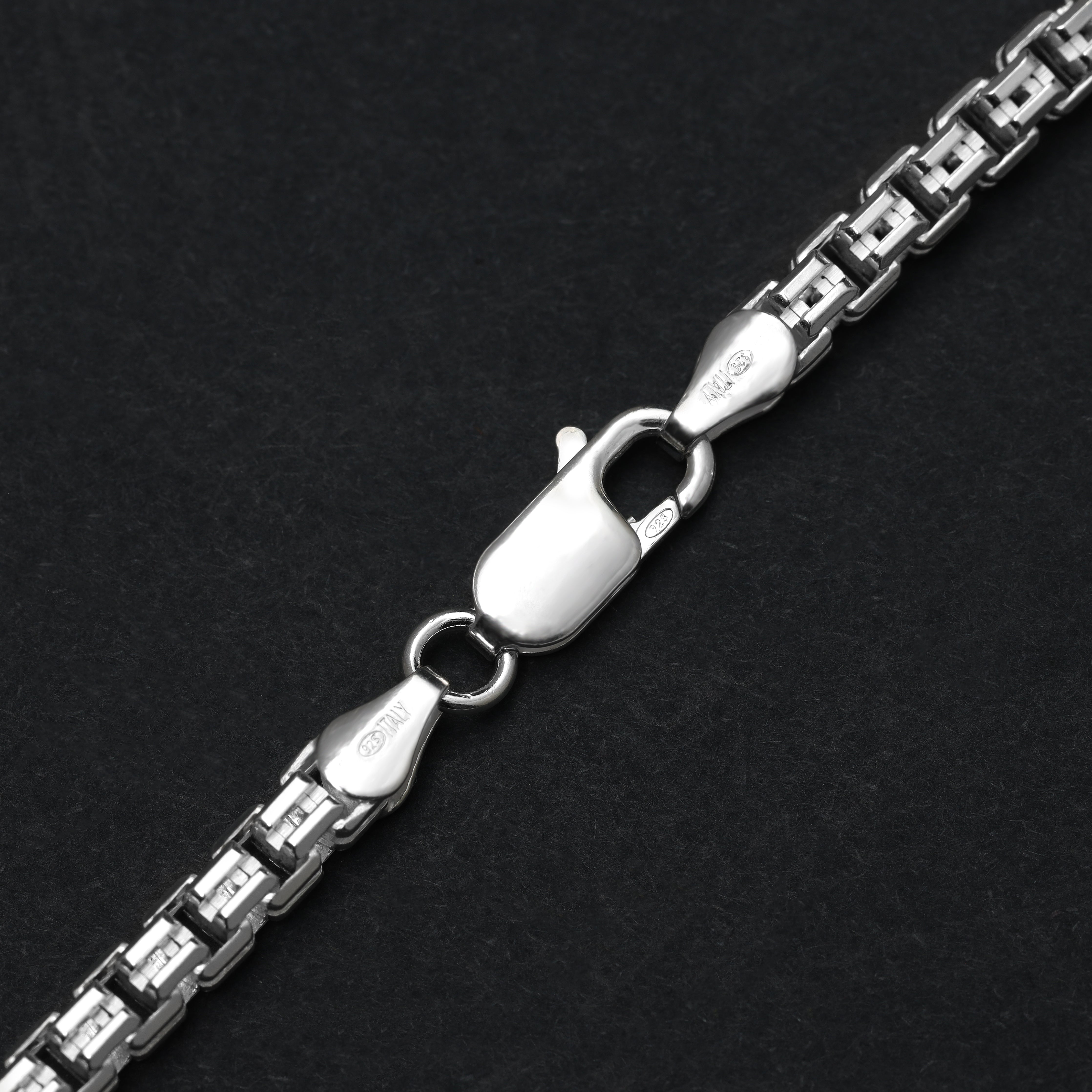 Box Chain Kette 4mm aus 925 Sterling Silber - Taipan Schmuck