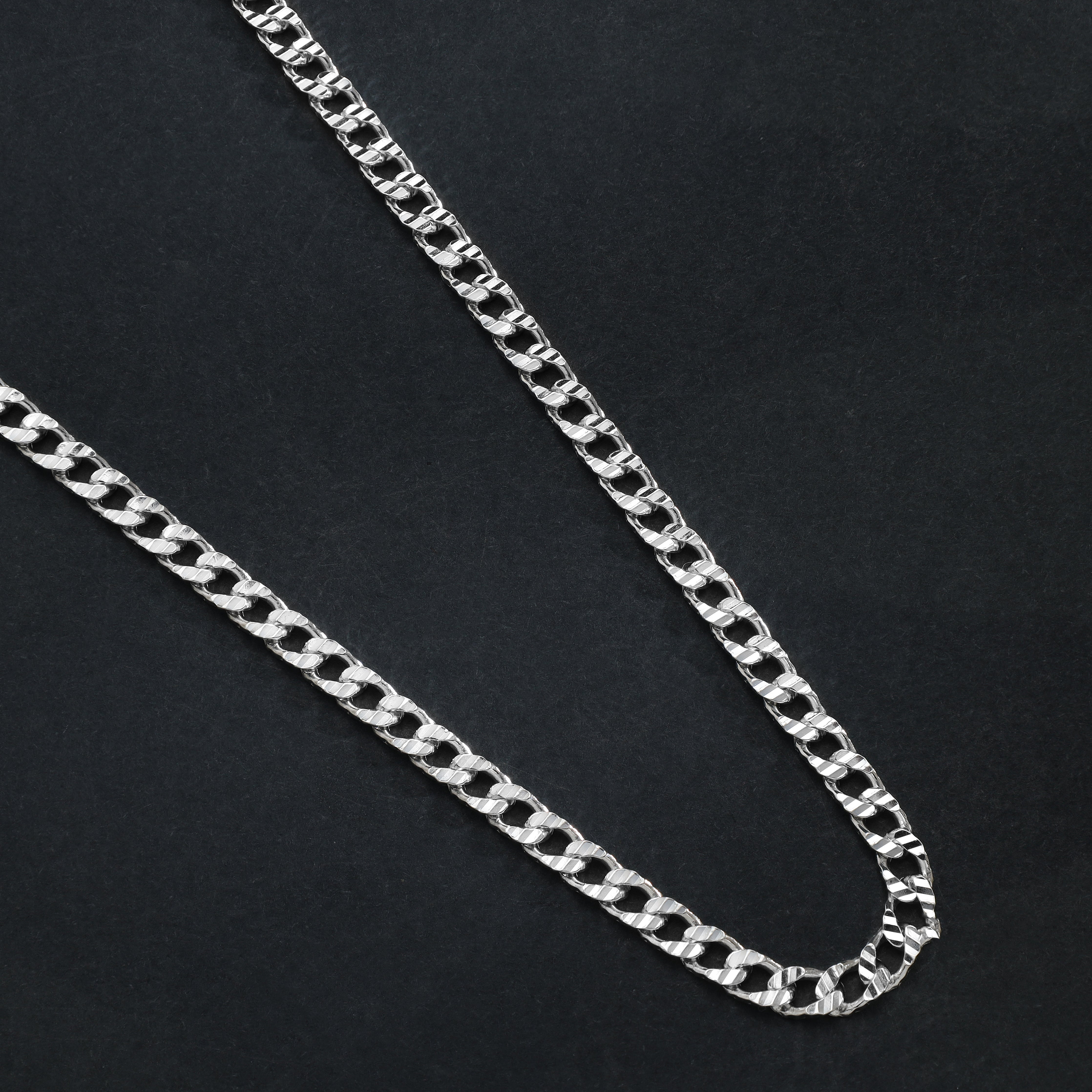 Panzerkette mit Gravur 4mm aus 925 Sterling Silber - Taipan Schmuck