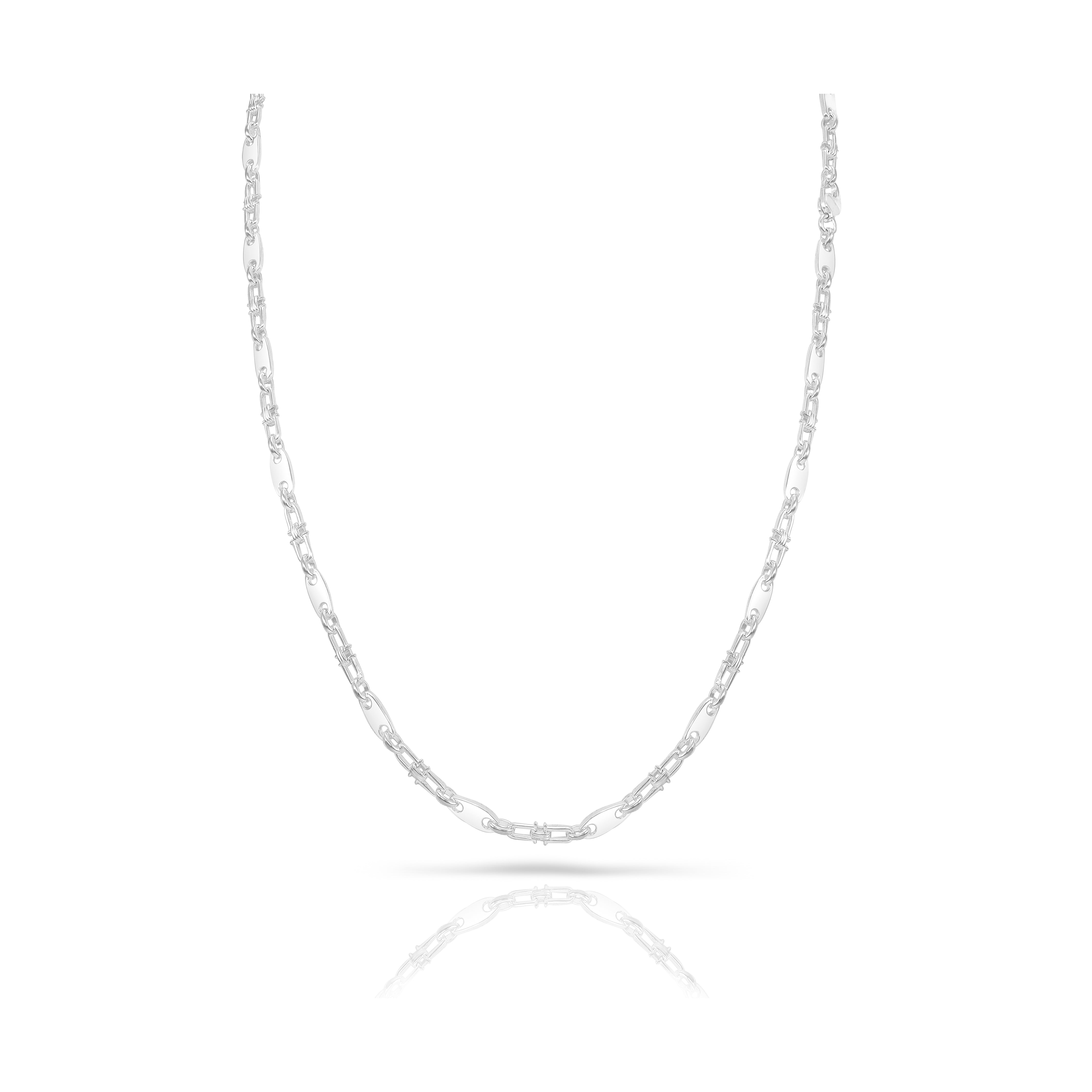 5mm Plattenkette bewegliche Steigbügelkette - 925 Silber - Taipan Schmuck