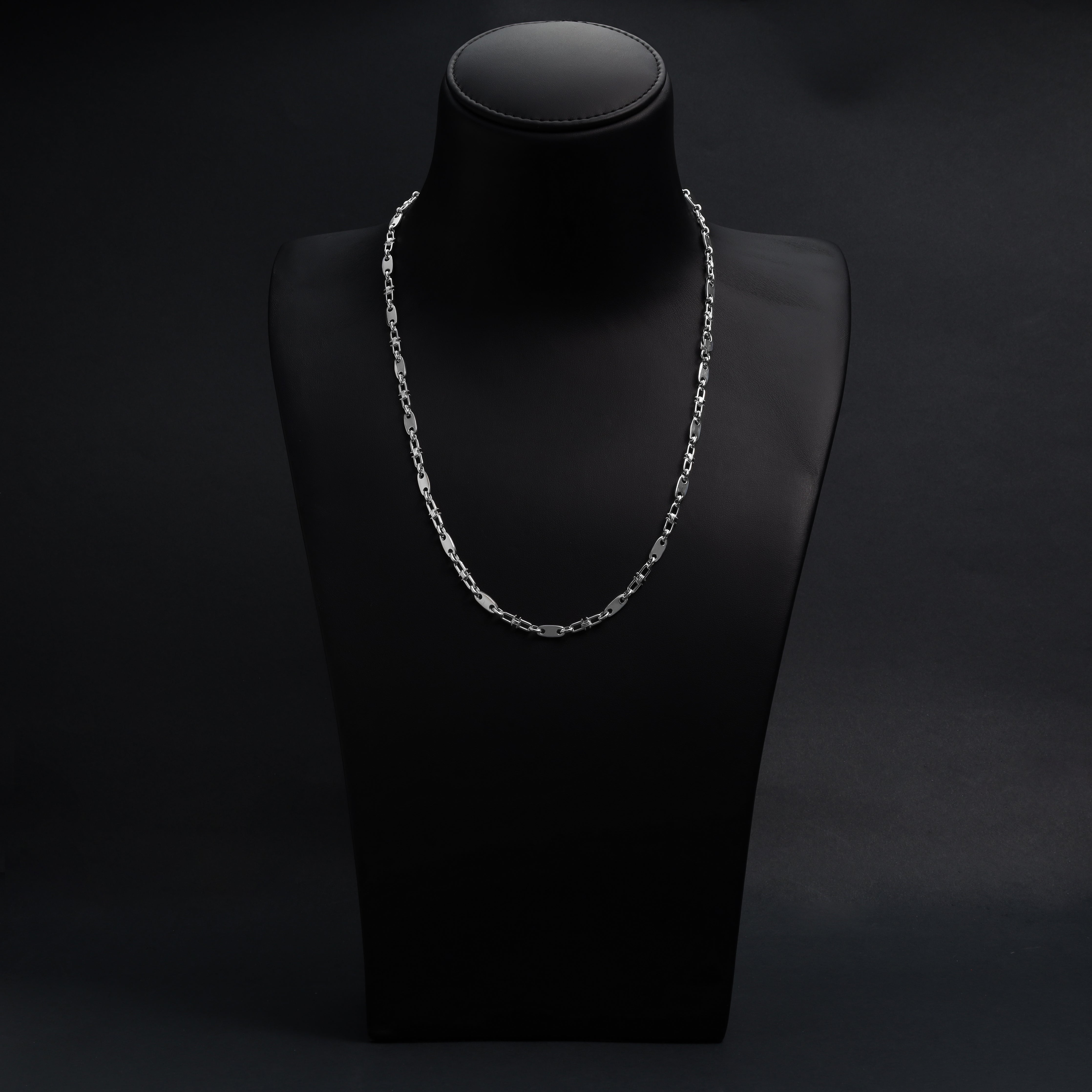 5mm Plattenkette bewegliche Steigbügelkette - 925 Silber - Taipan Schmuck