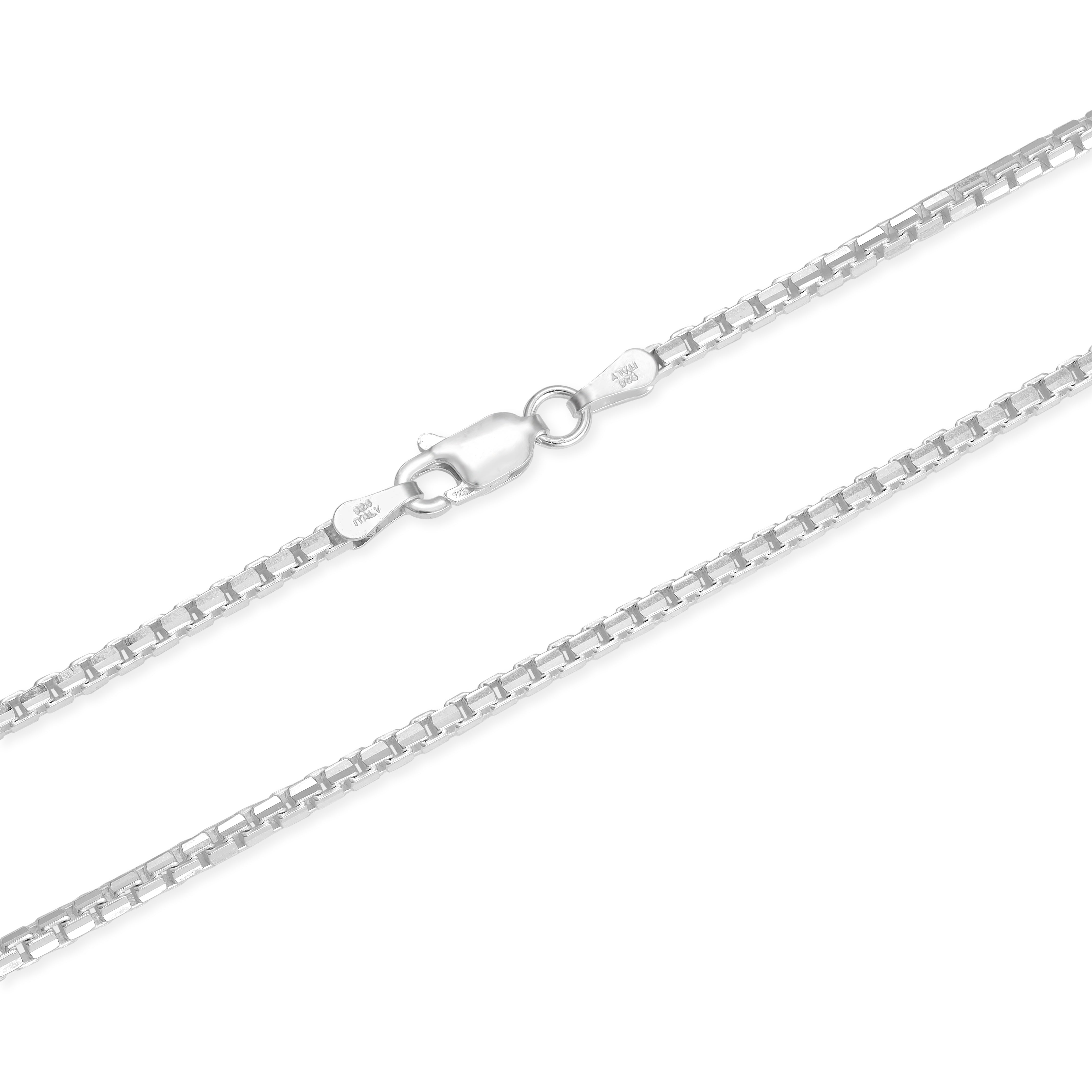Box Chain Kette 2mm breit aus 925 Sterling Silber unisex - Taipan Schmuck