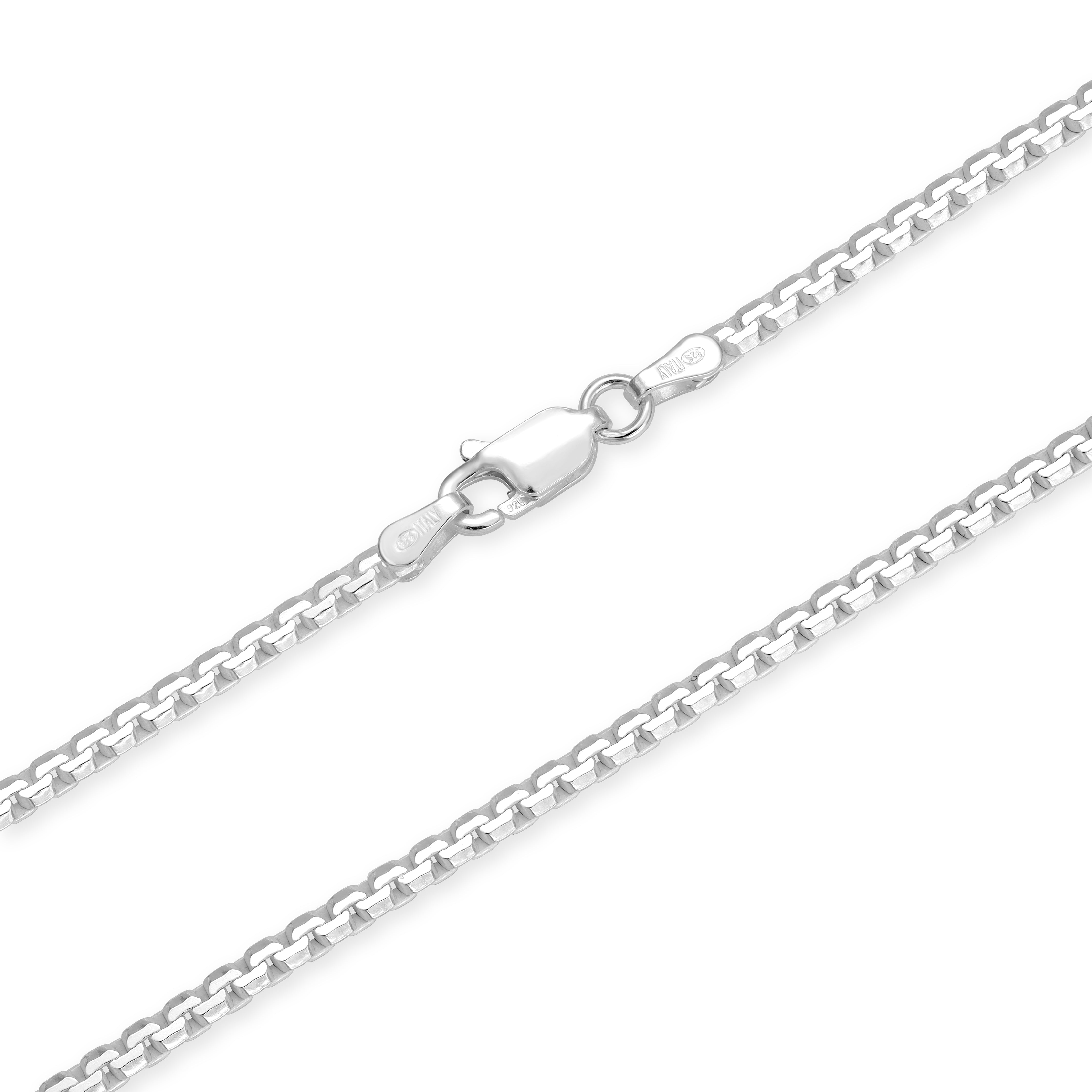 Box Chain Kette 2mm breit aus 925 Sterling Silber - Taipan Schmuck