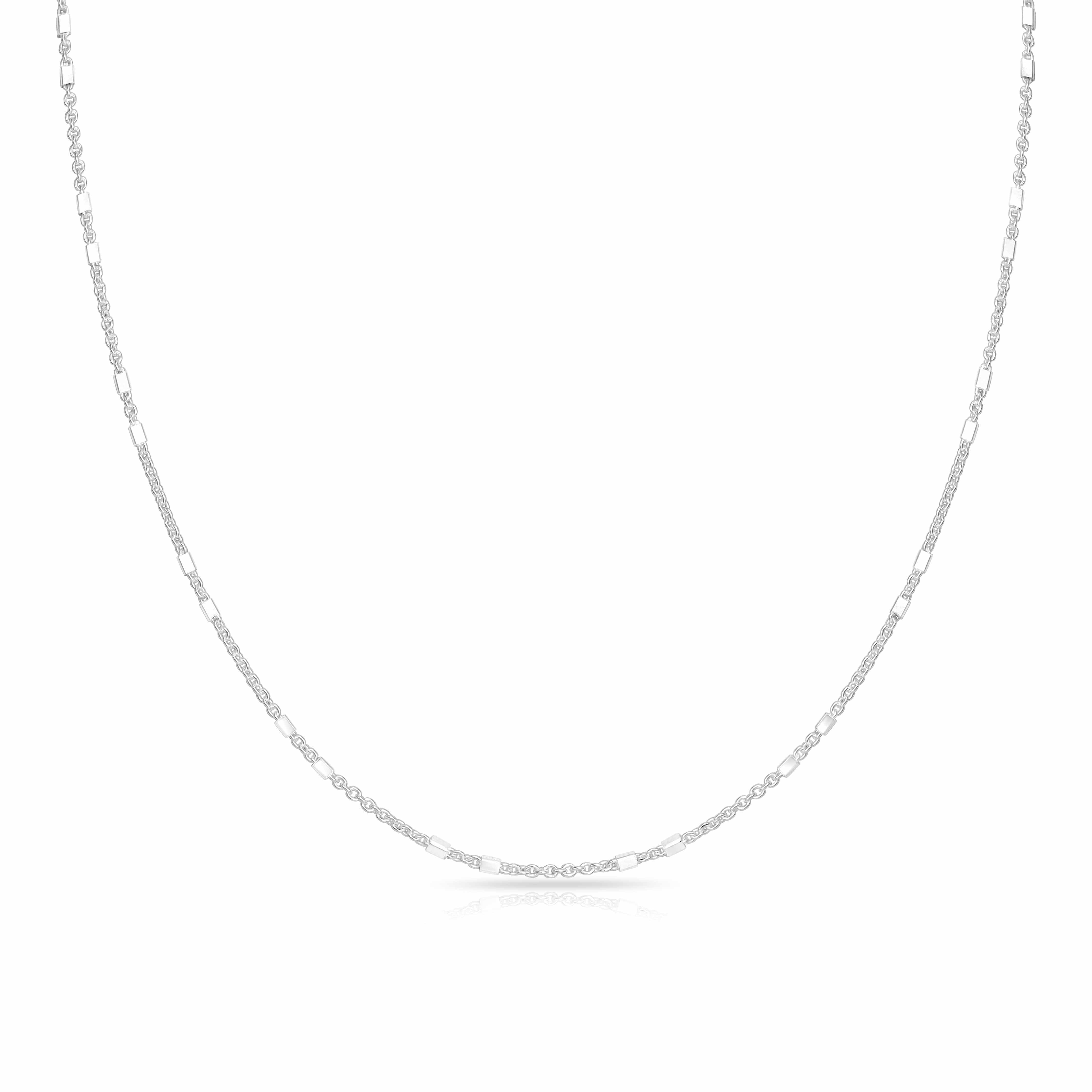 Ankerkette mit Box Elementen 1mm breit aus 925 Sterling Silber unisex - Taipan Schmuck