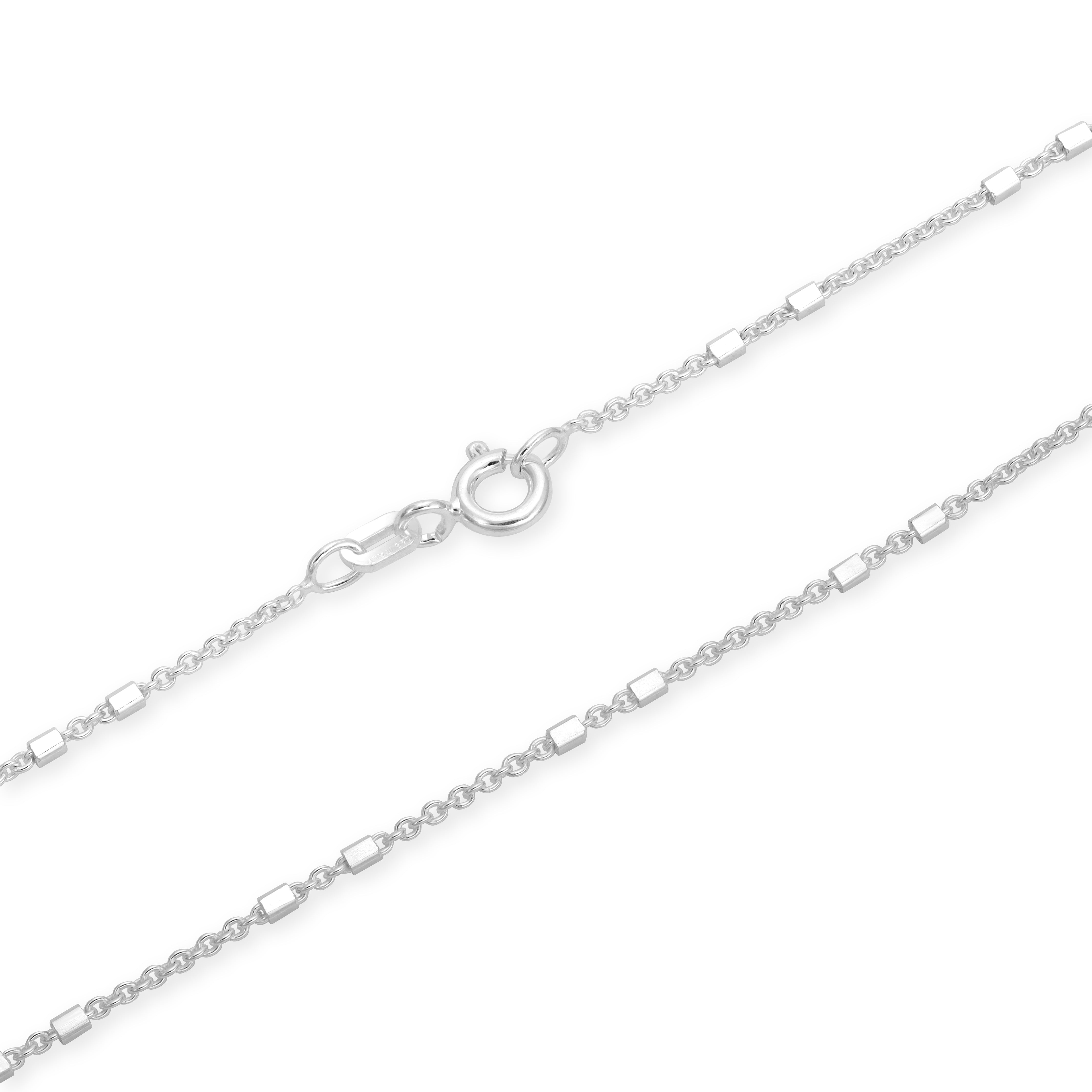 Ankerkette mit Box Elementen 1mm breit aus 925 Sterling Silber unisex - Taipan Schmuck
