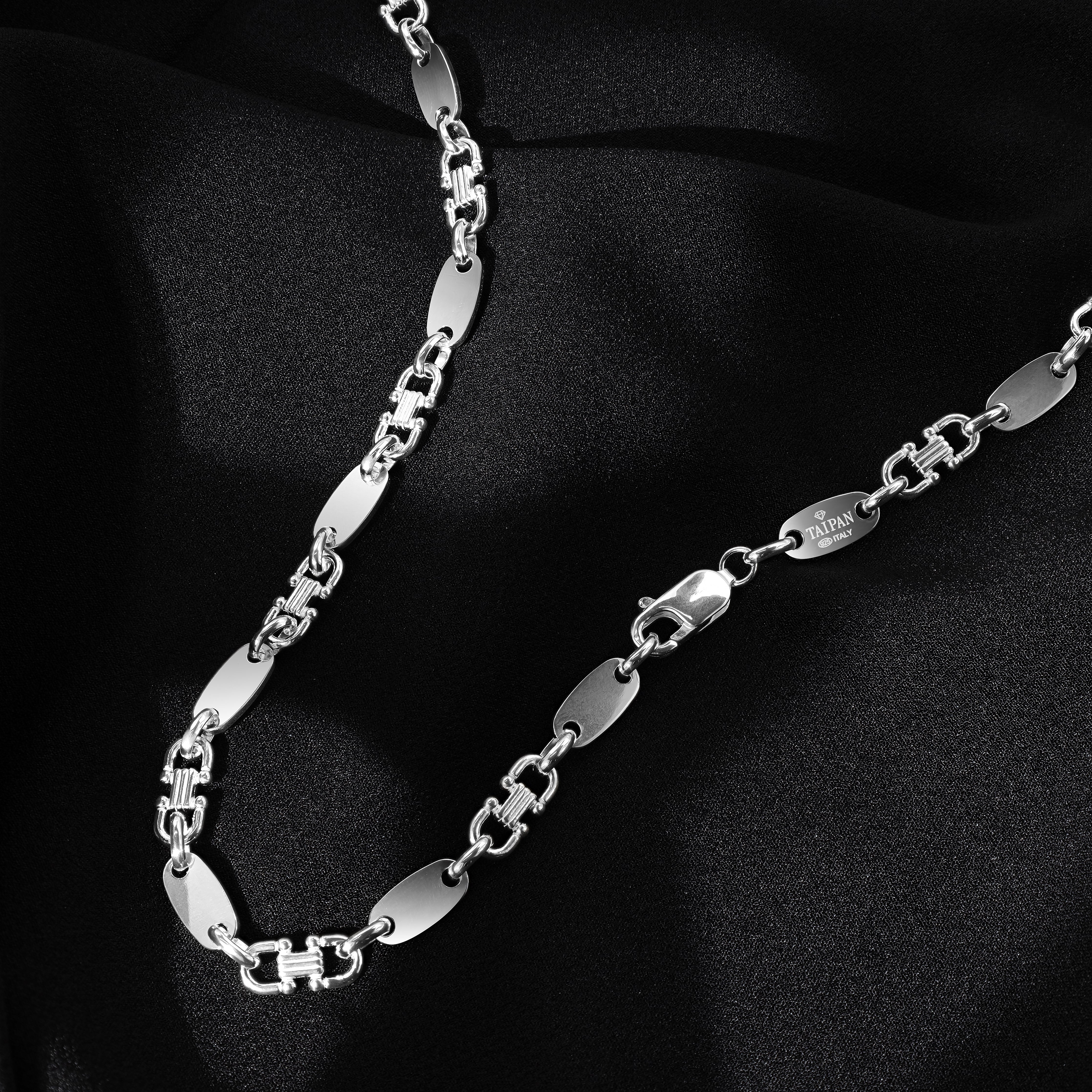 6mm Plattenkette aus 925 Sterlingsilber
